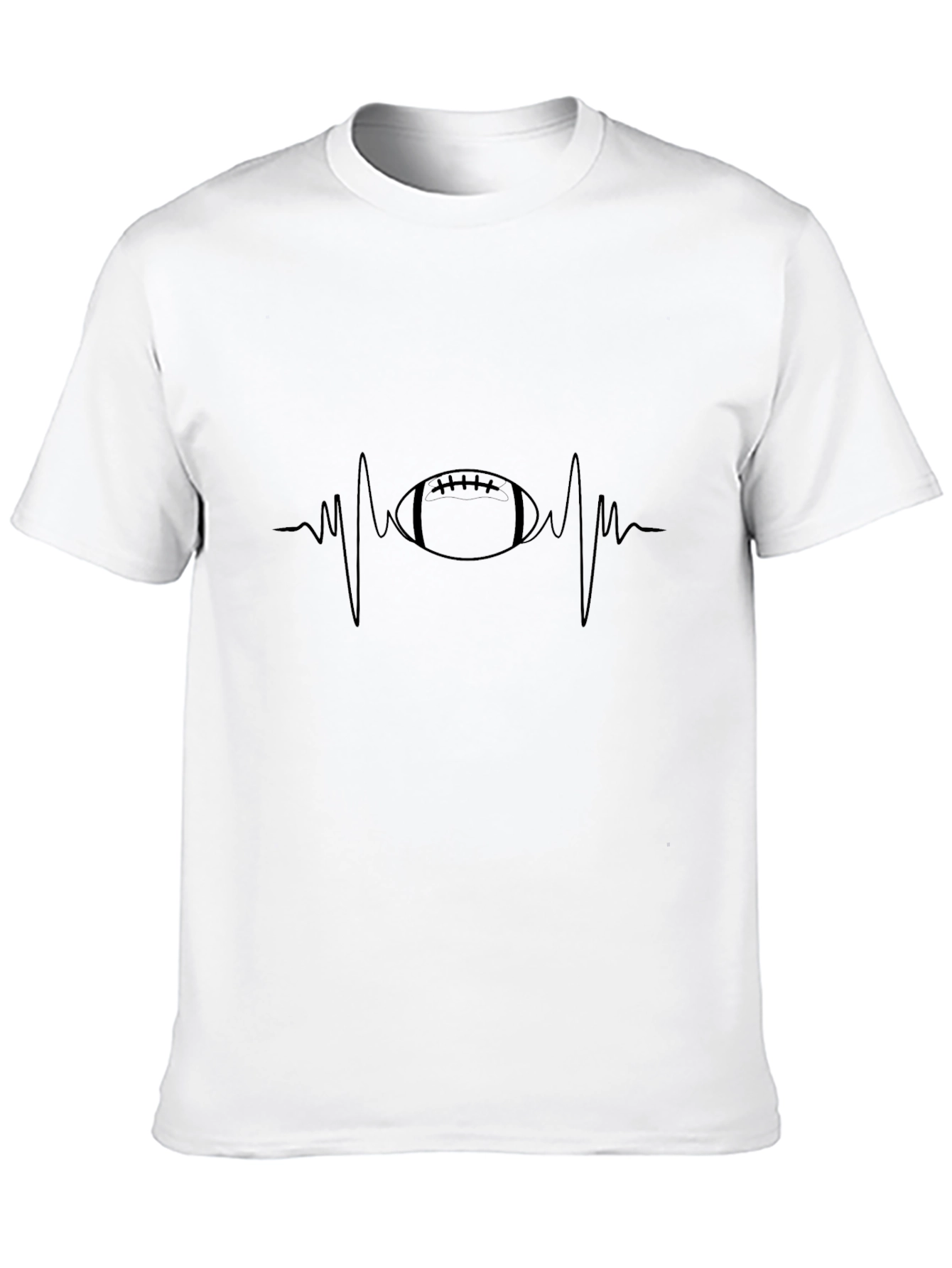 Football Heartbeat T-Shirt - Sports Fan Tee