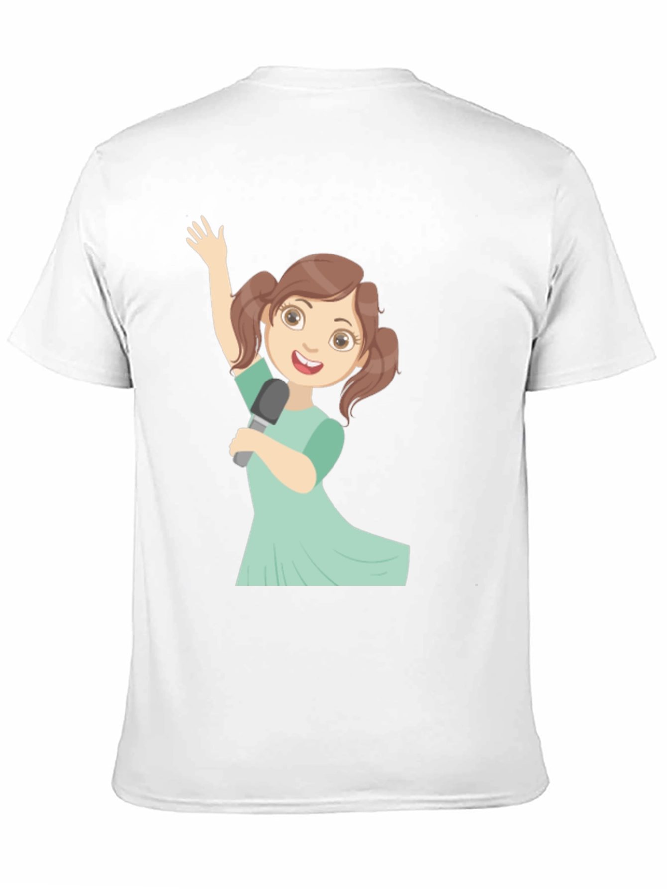 Singing Girl Graphic Tee - Black Cotton Casual Shirt