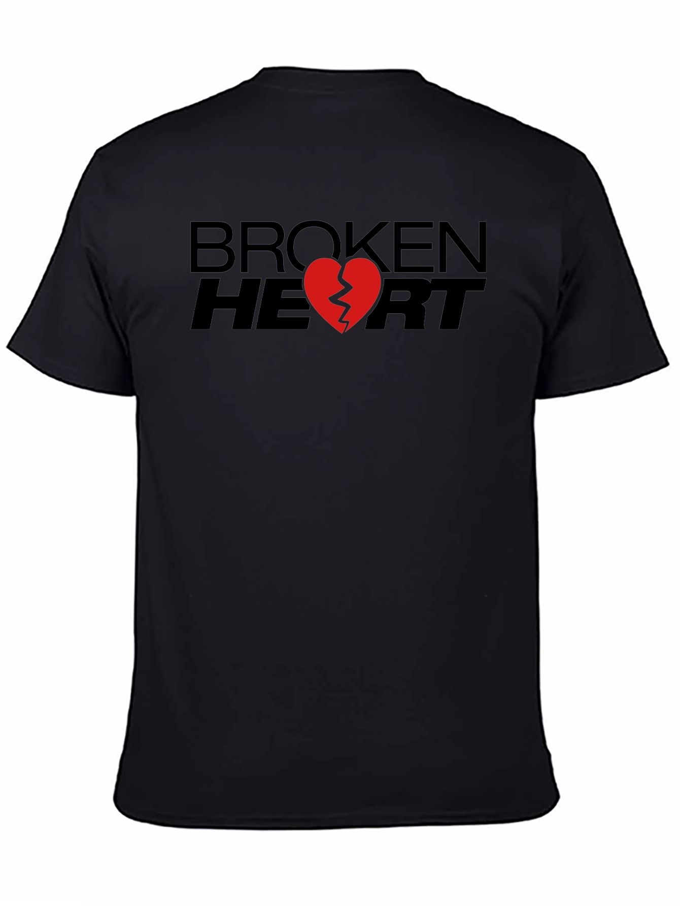Broken Heart Graphic Tee - Trendy Black T-Shirt