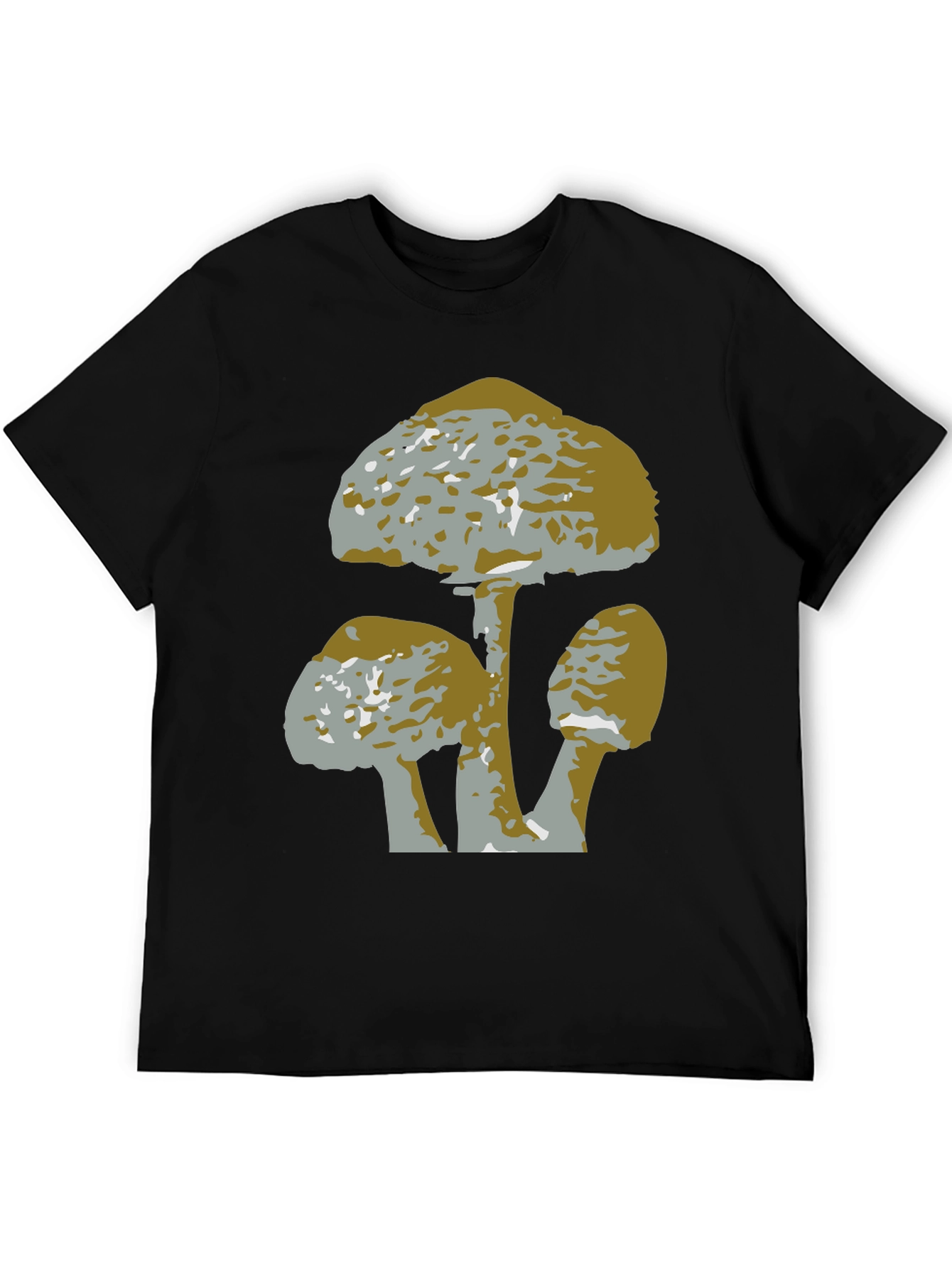 Mushroom Graphic Tee - Black Cotton T-Shirt