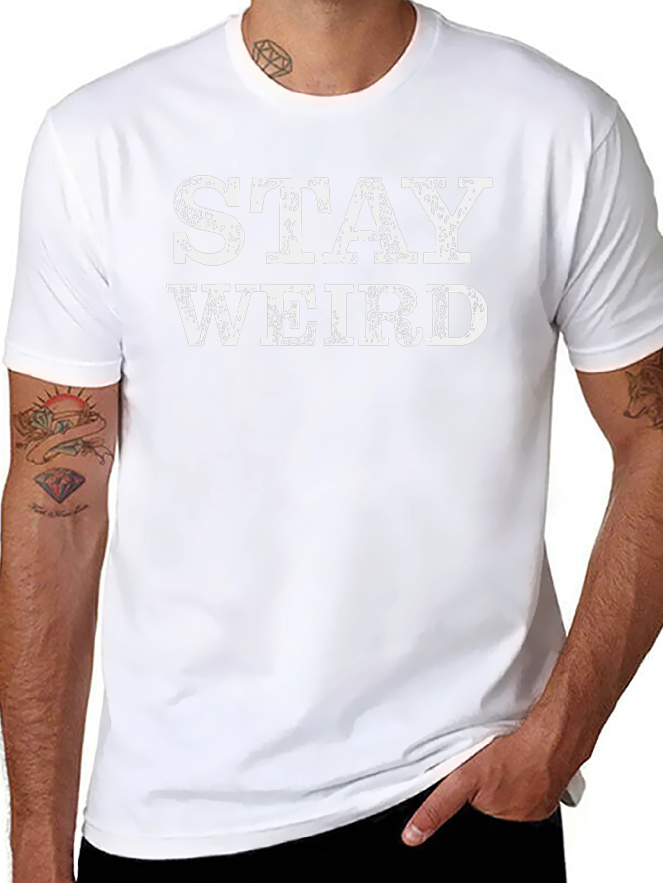 Stay Weird Graphic Tee - Black Cotton T-Shirt