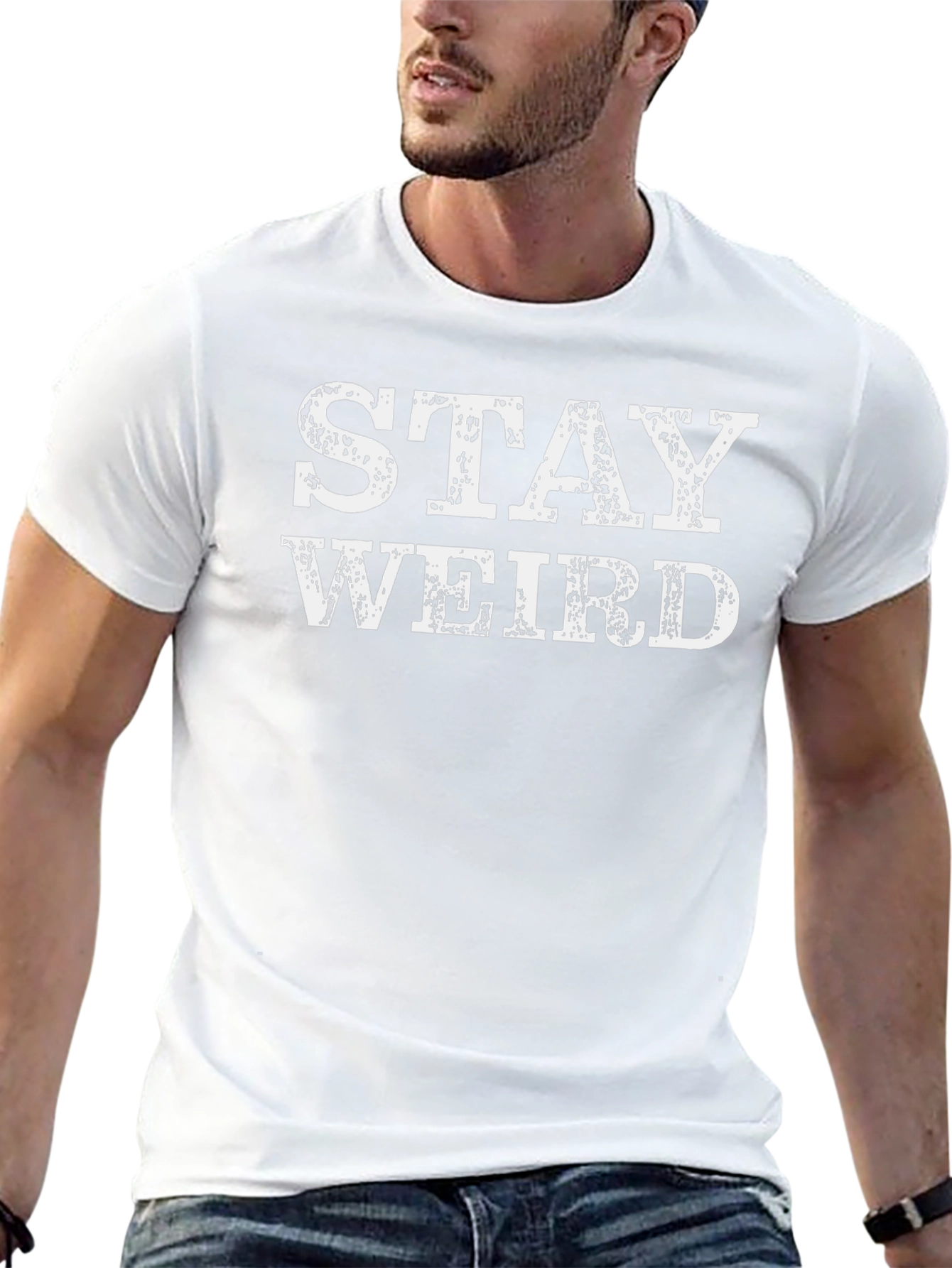 Stay Weird Graphic Tee - Black Cotton T-Shirt
