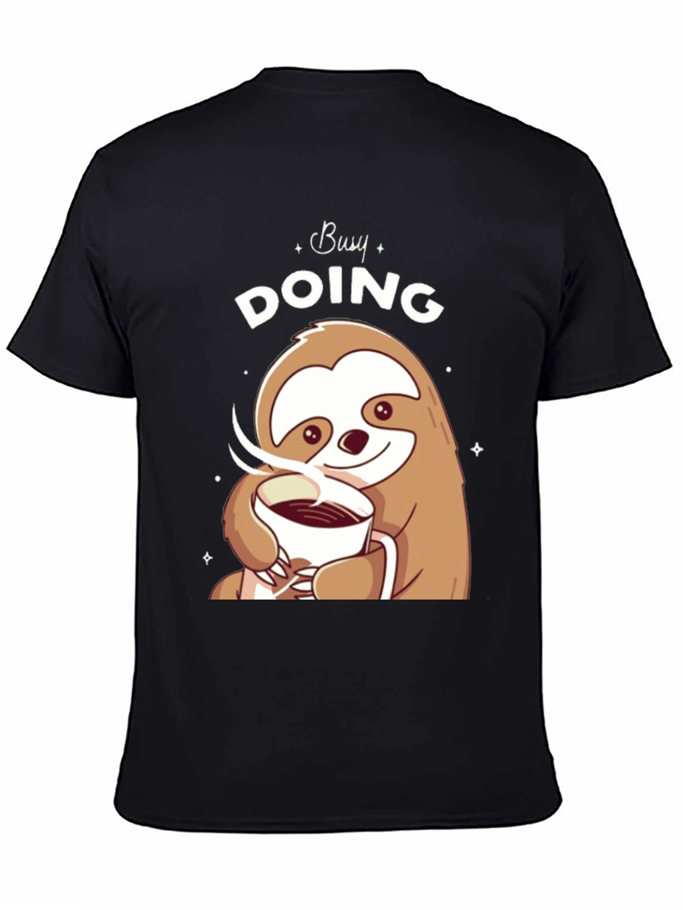 Busy Doing Nothing Sloth Coffee Graphic Tee
