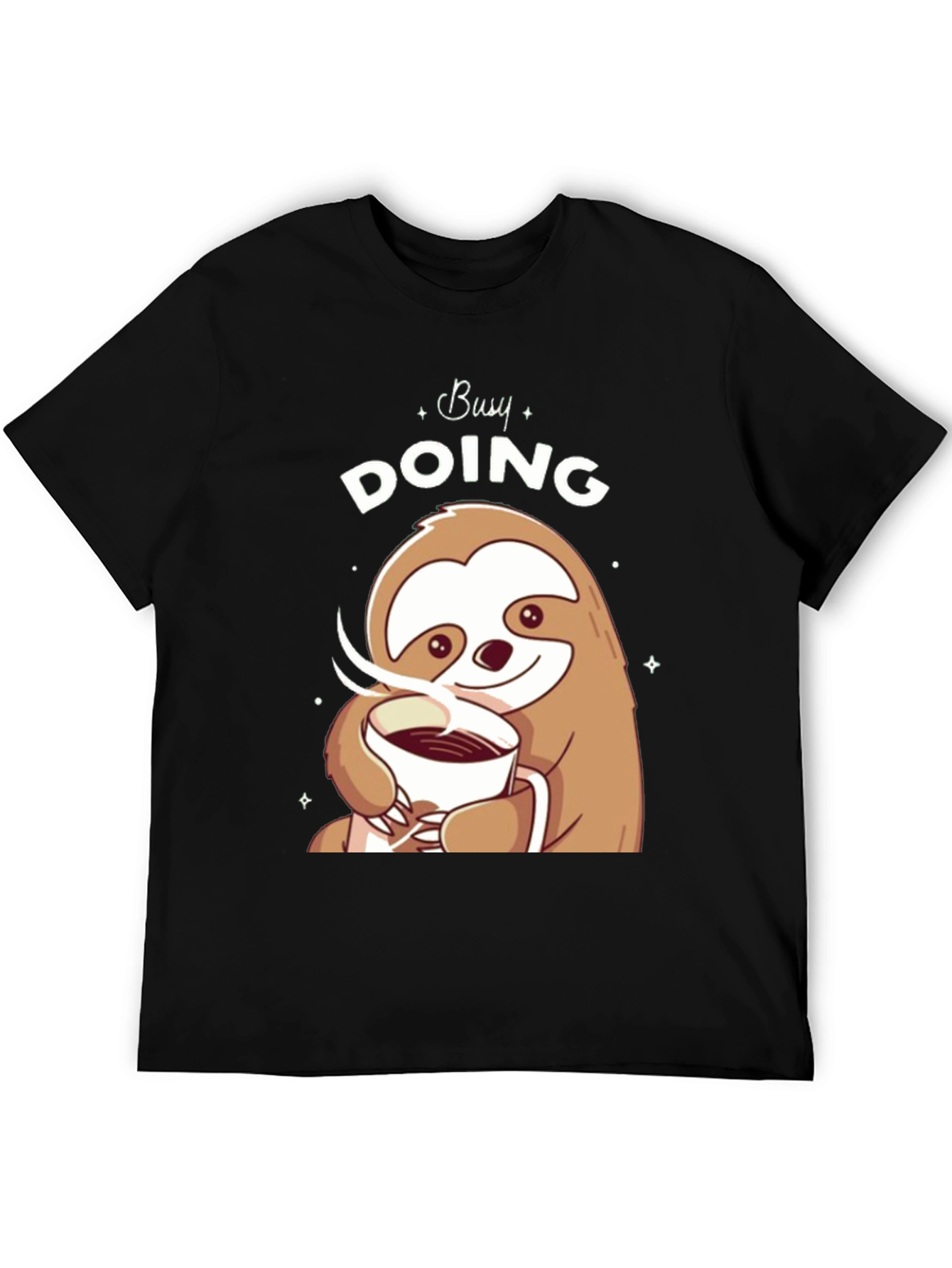 Busy Doing Nothing Sloth Coffee Graphic Tee