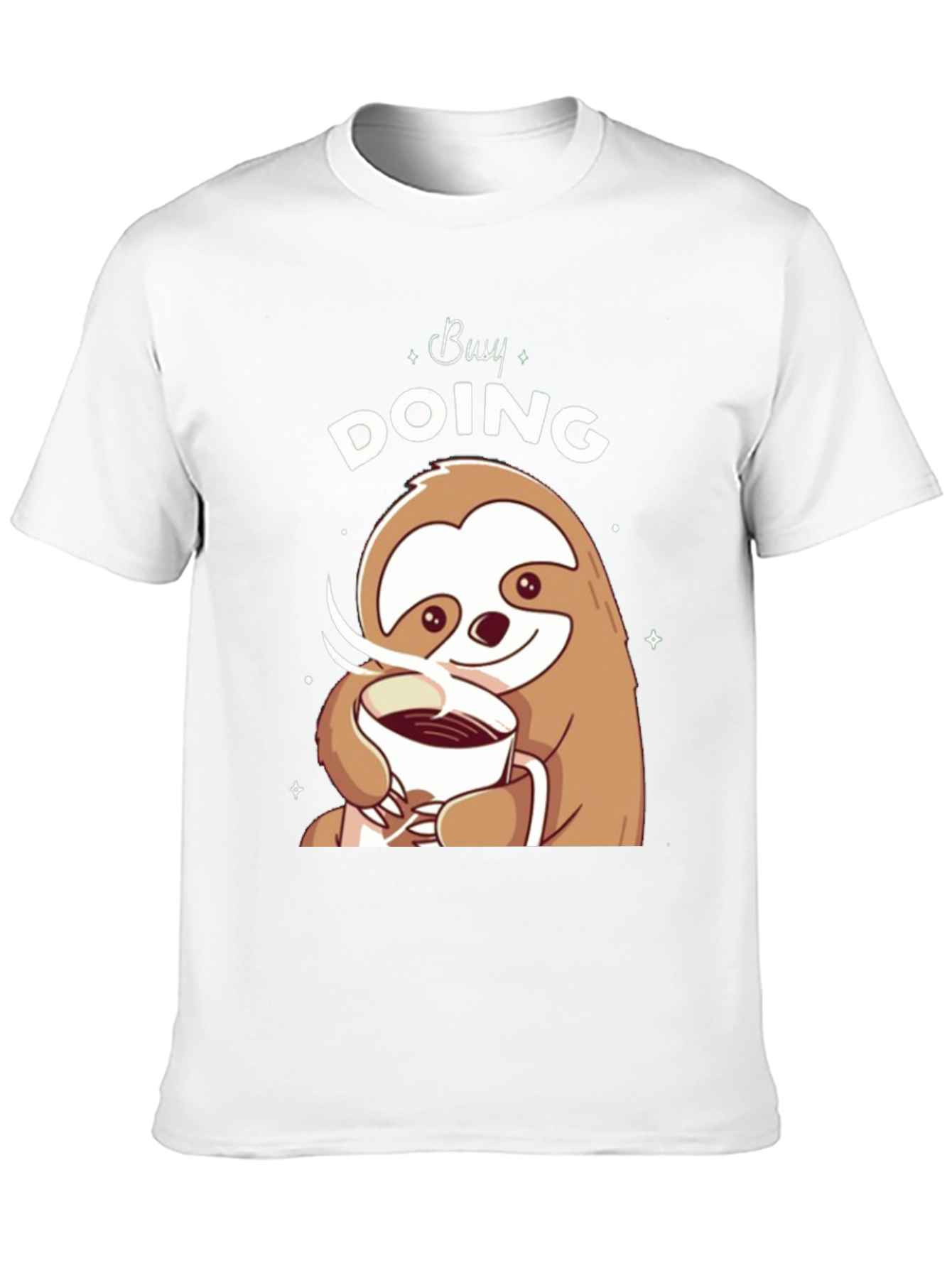 Busy Doing Nothing Sloth Coffee Graphic Tee