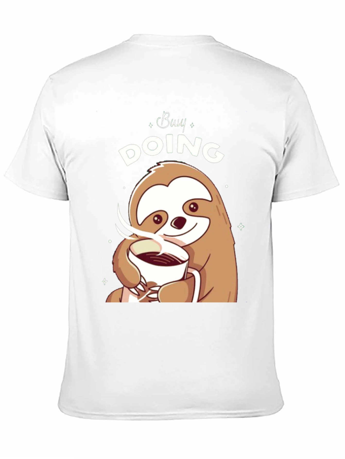 Busy Doing Nothing Sloth Coffee Graphic Tee
