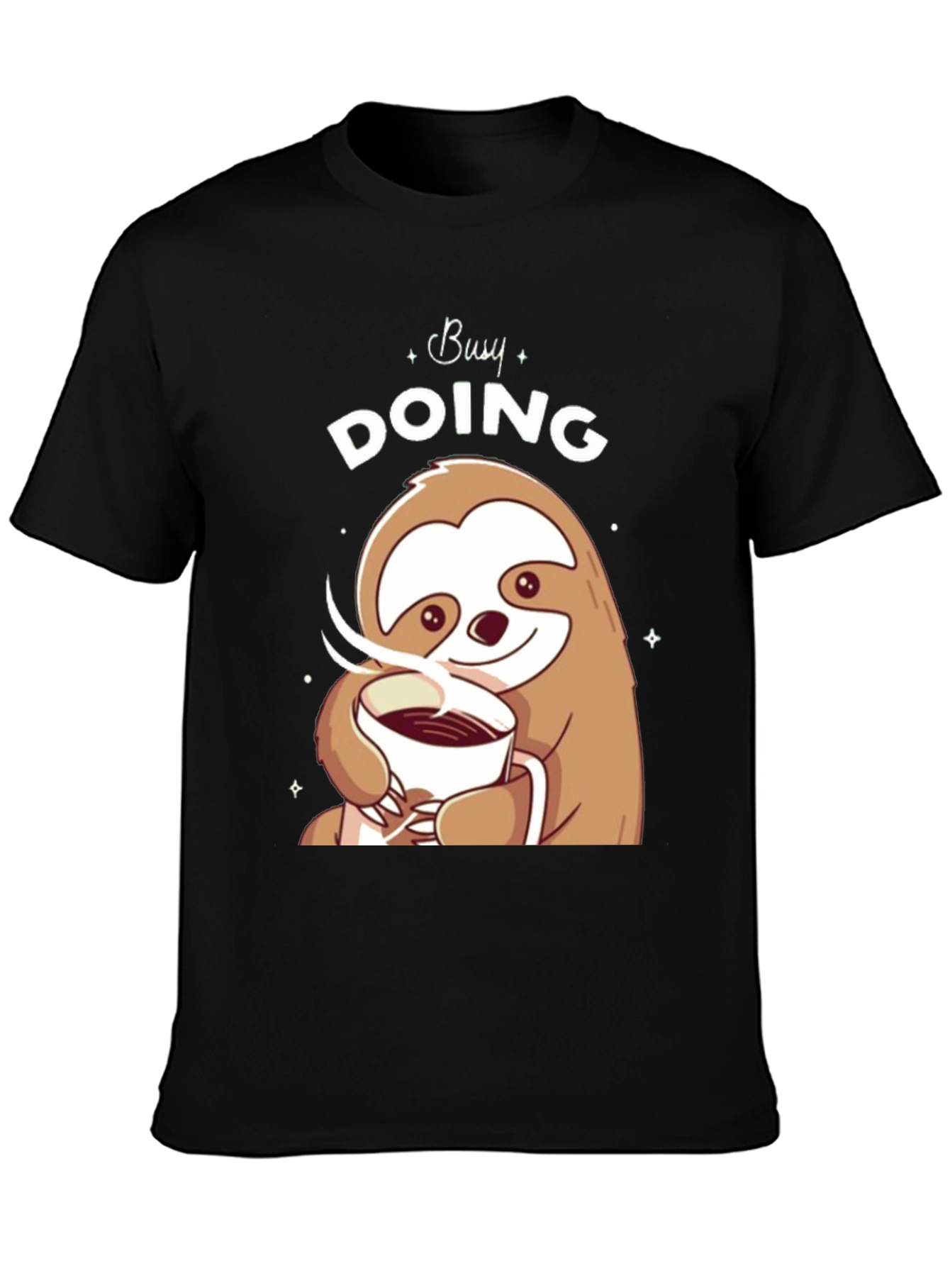Busy Doing Nothing Sloth Coffee Graphic Tee