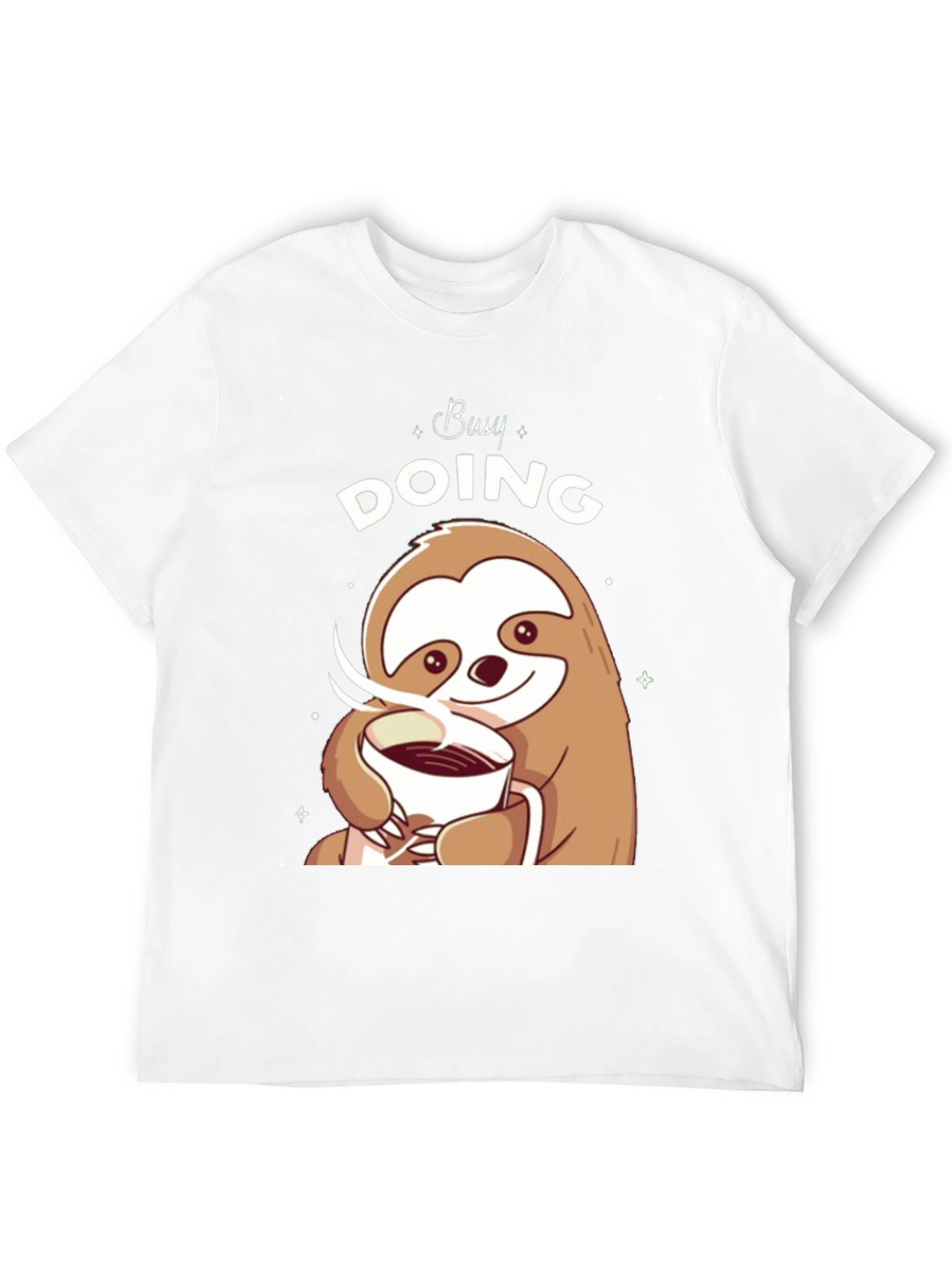 Busy Doing Nothing Sloth Coffee Graphic Tee