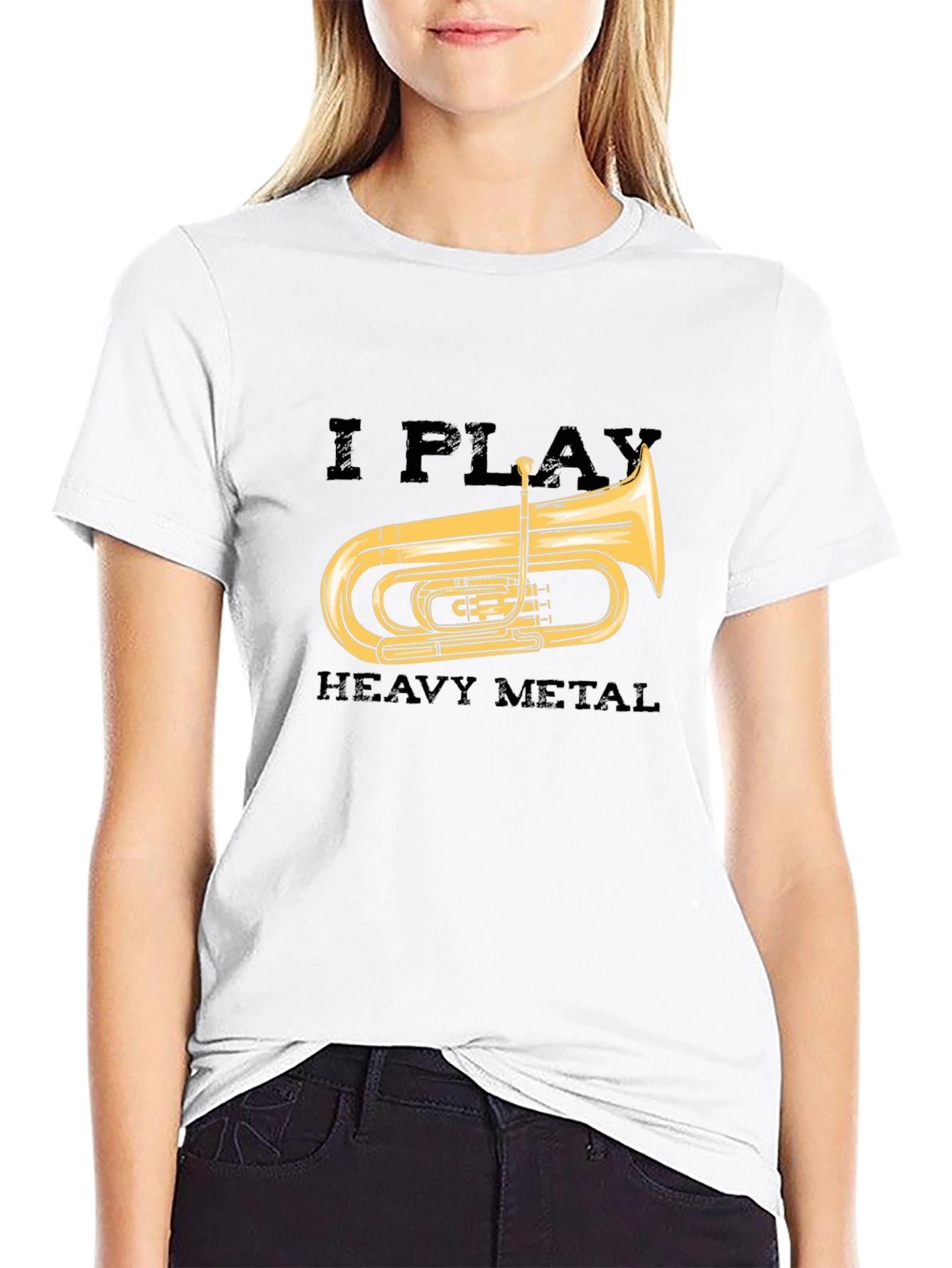 I Play Heavy Metal Tuba Black T-Shirt