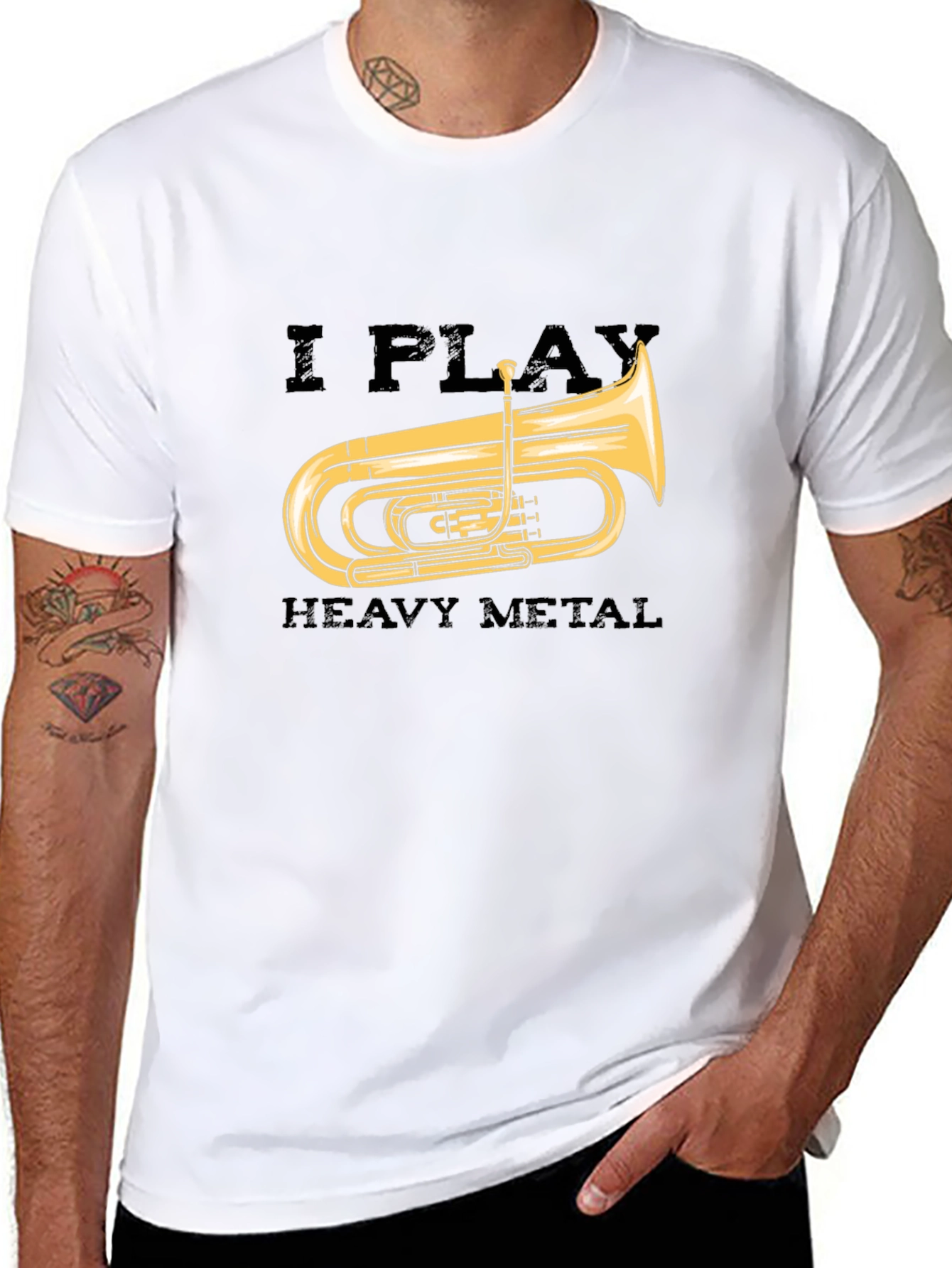 I Play Heavy Metal Tuba Black T-Shirt