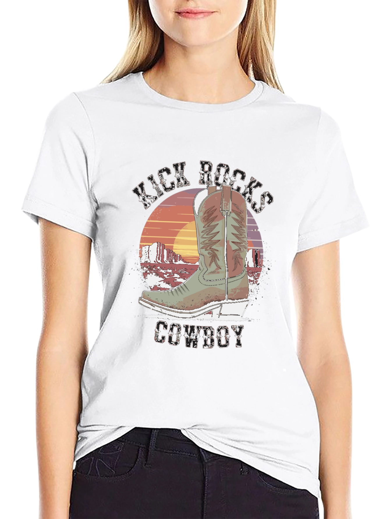 Kick Rocks Cowboy Graphic Tee