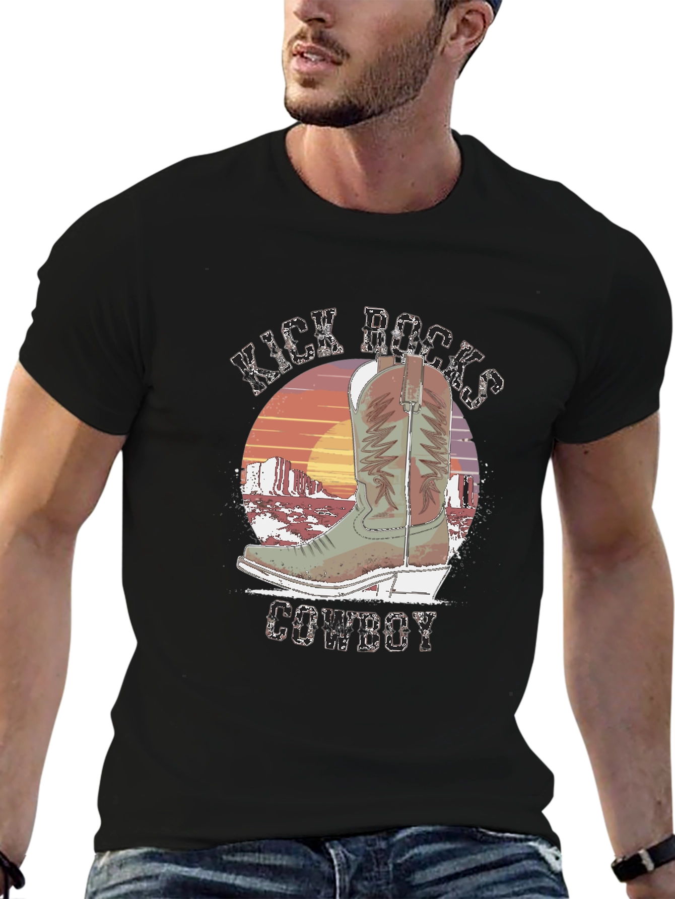 Kick Rocks Cowboy Graphic Tee