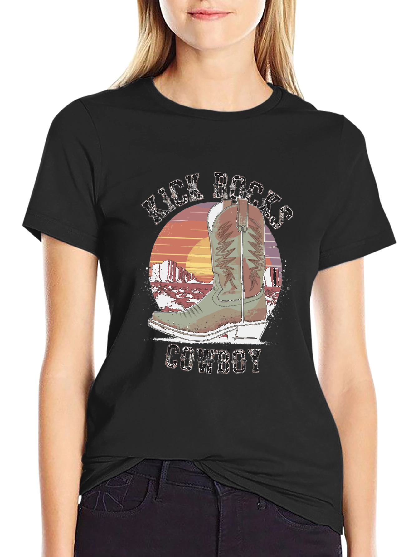 Kick Rocks Cowboy Graphic Tee