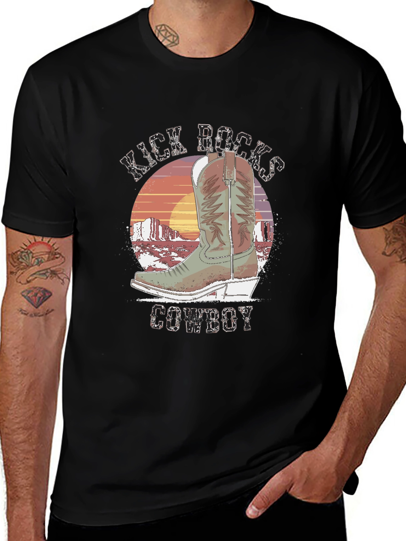 Kick Rocks Cowboy Graphic Tee