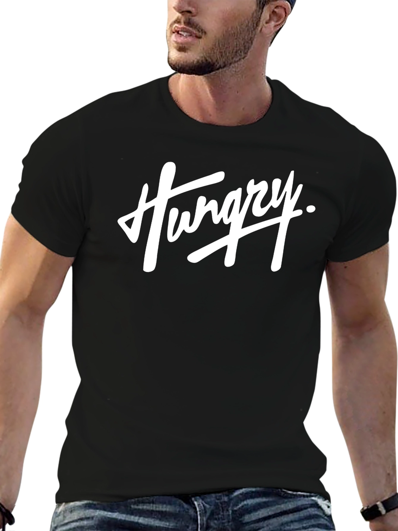 Hungry Graphic T-Shirt - Black Casual Tee
