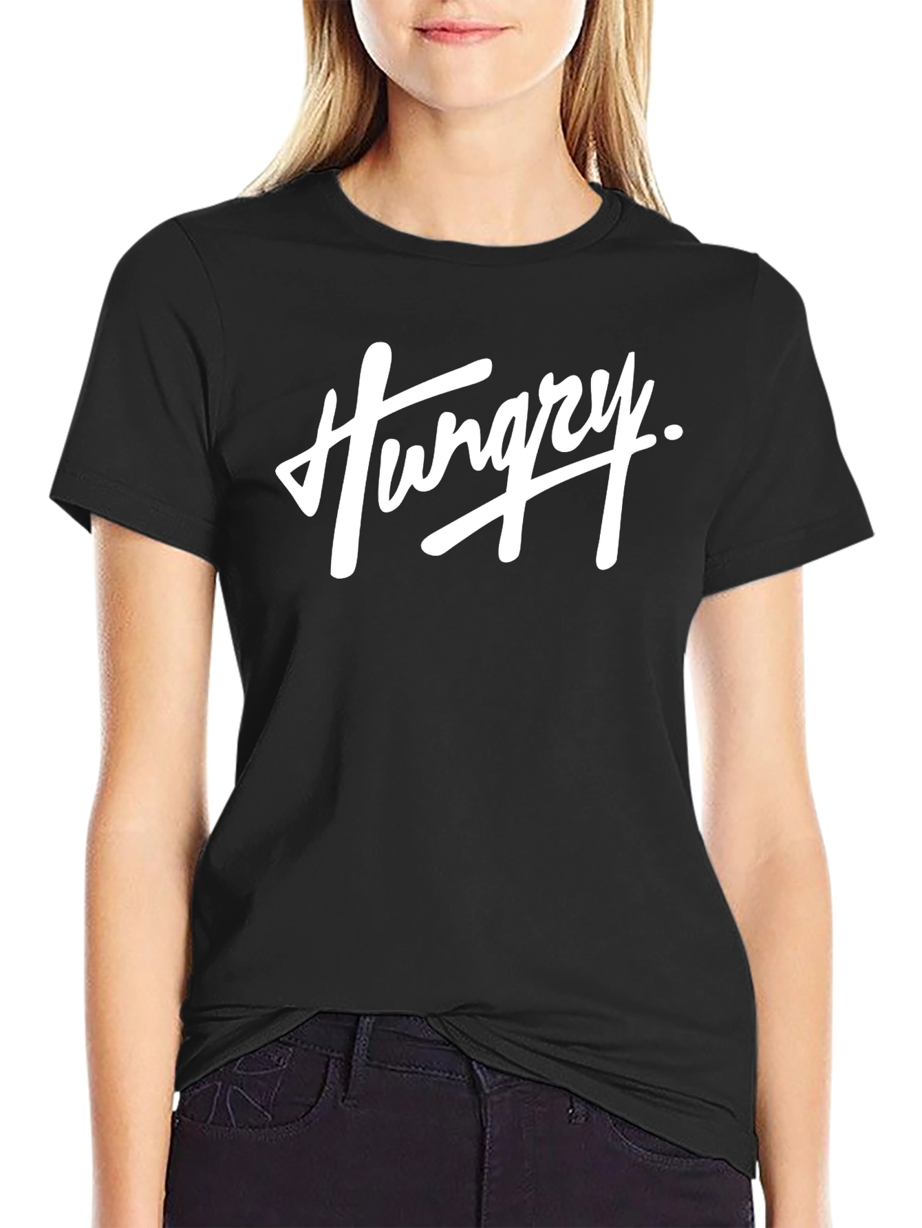 Hungry Graphic T-Shirt - Black Casual Tee