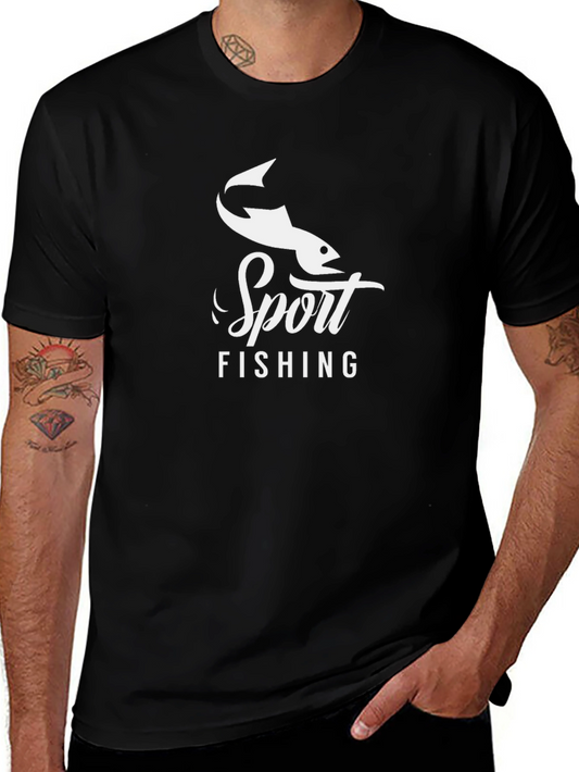 Sport Fishing Black Graphic Tee
