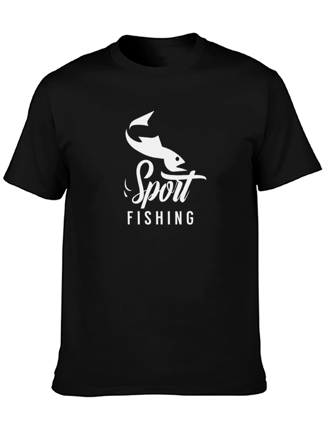 Sport Fishing Black Graphic Tee