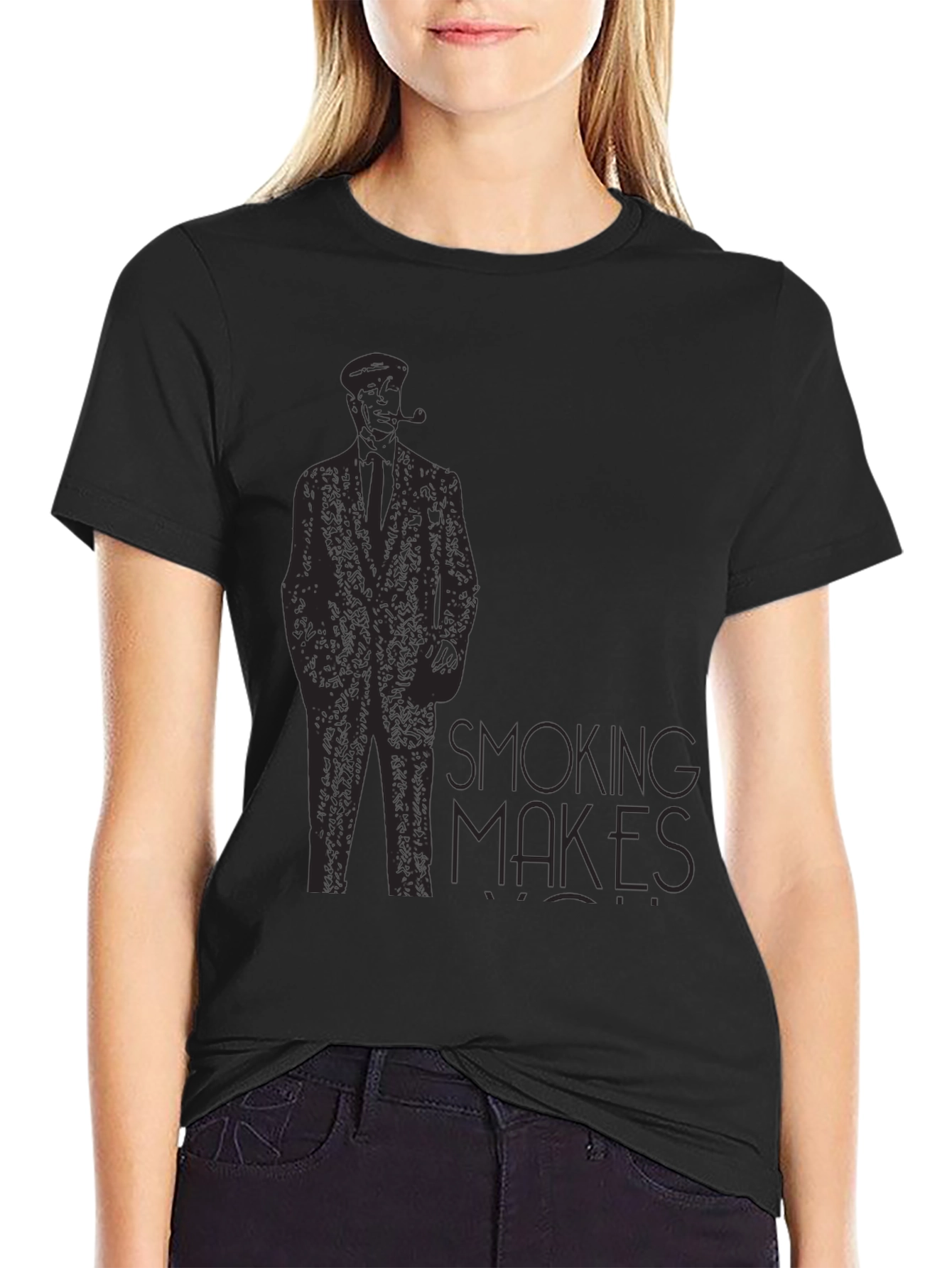Smoking Makes Me Cool Black T-Shirt