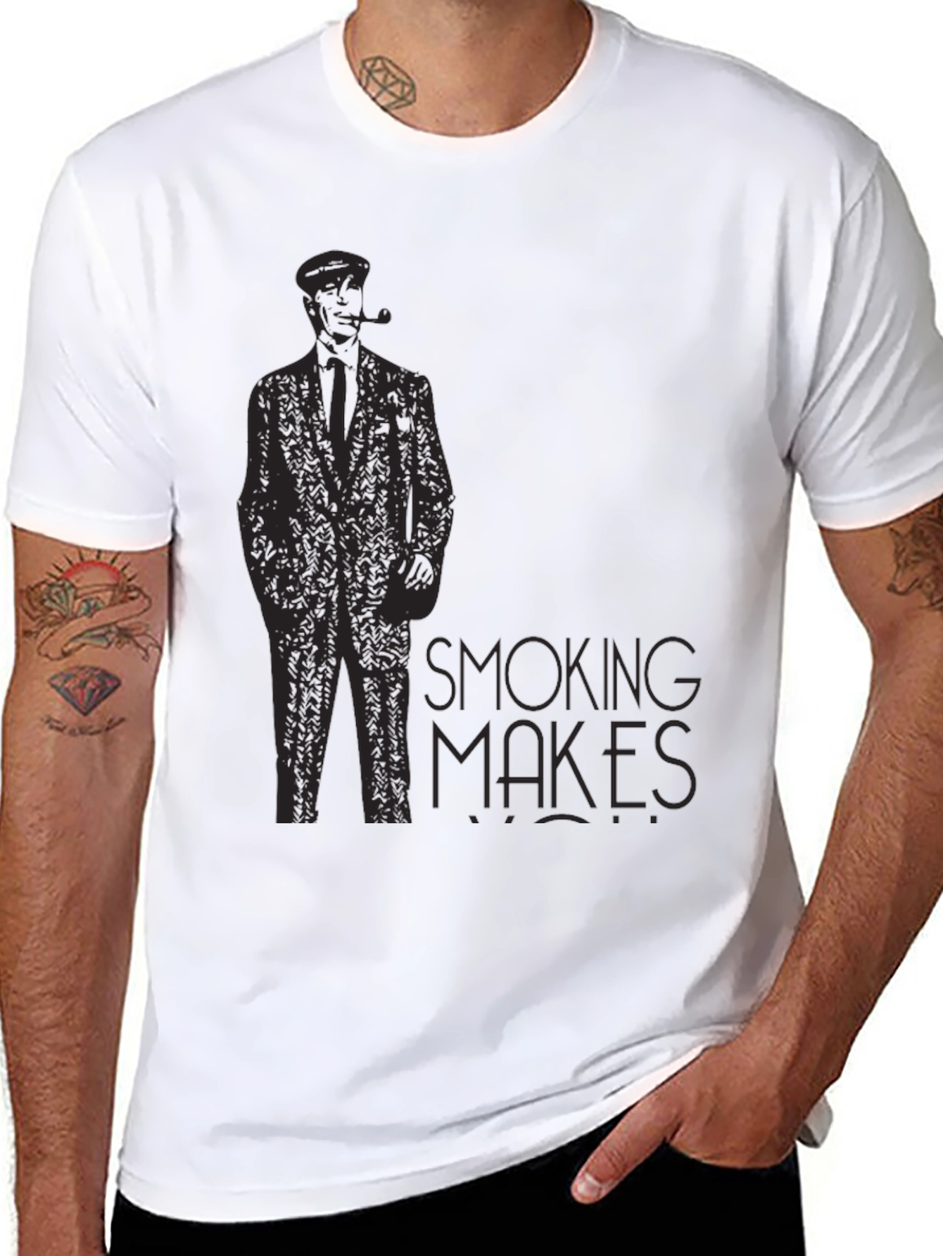 Smoking Makes Me Cool Black T-Shirt