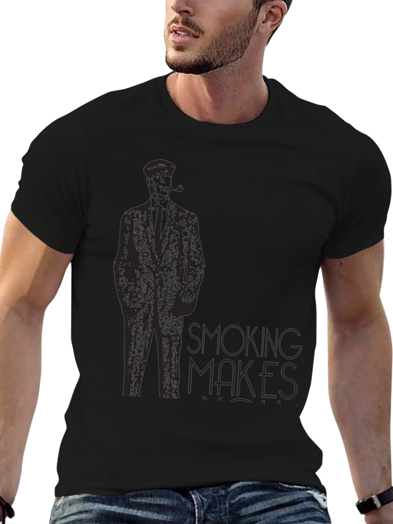 Smoking Makes Me Cool Black T-Shirt