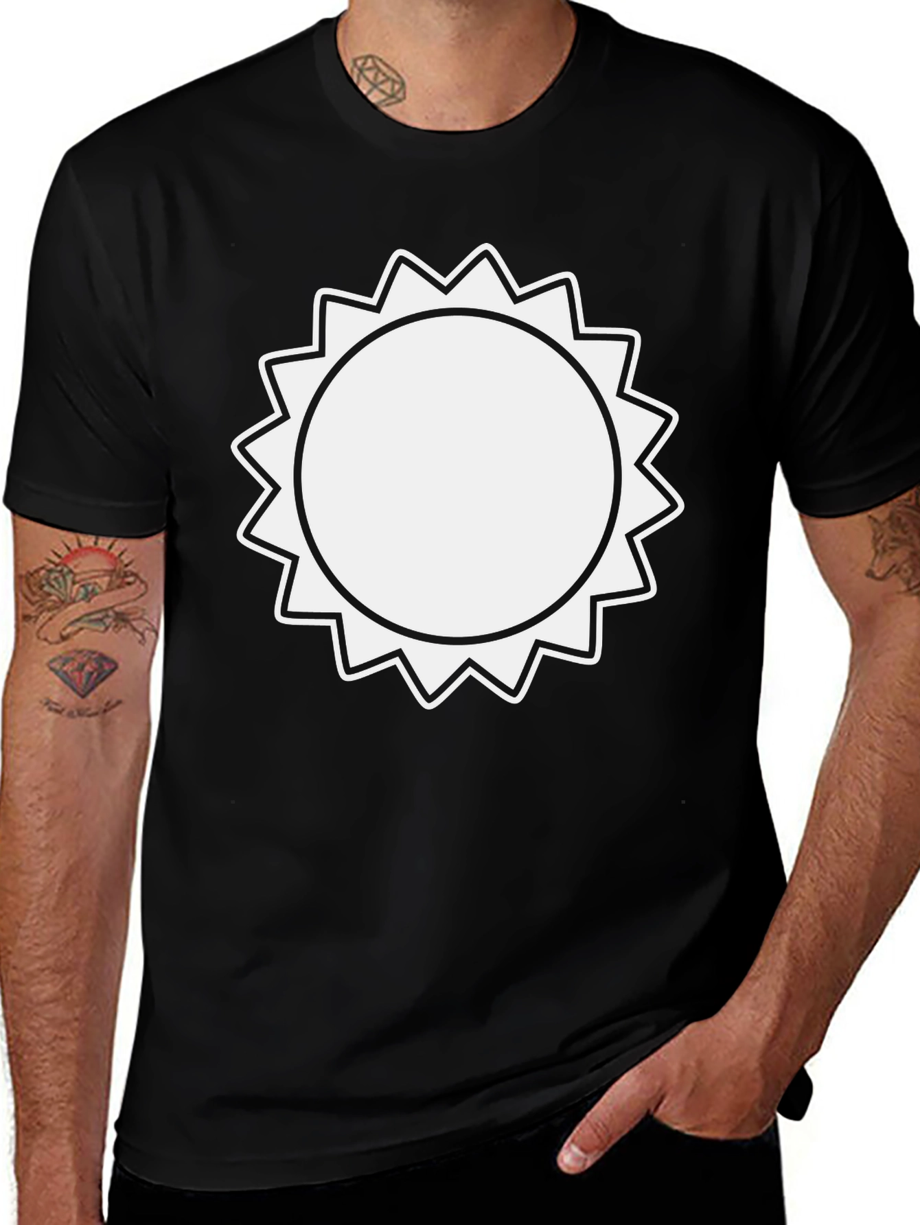 Modern Sun Graphic Black T-Shirt