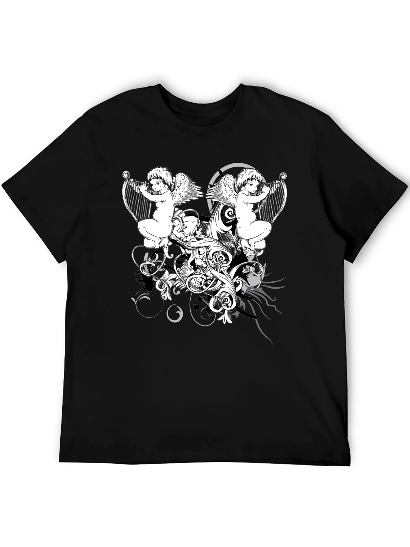Angelic Harp Black T-Shirt