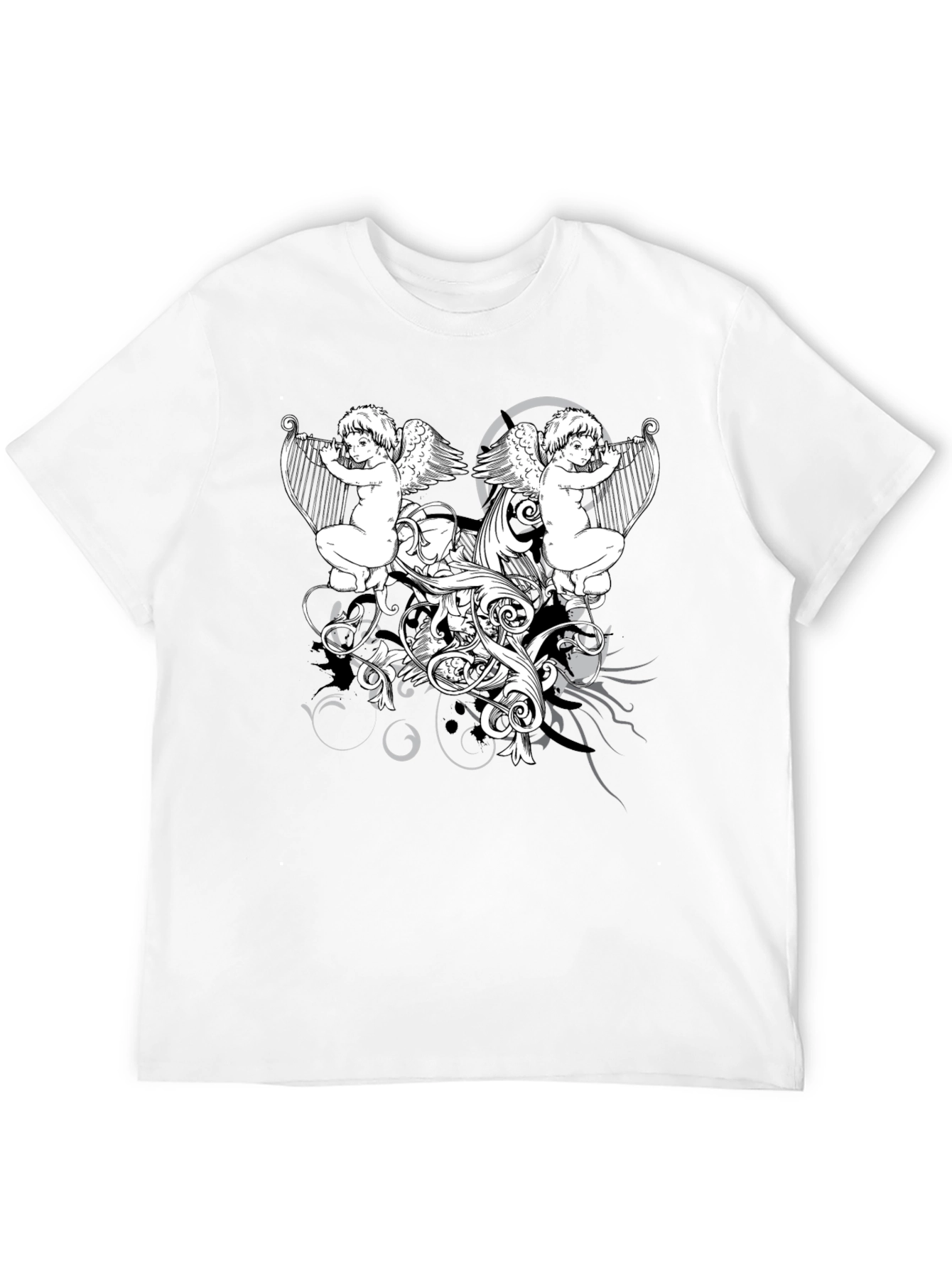 Angelic Harp Black T-Shirt