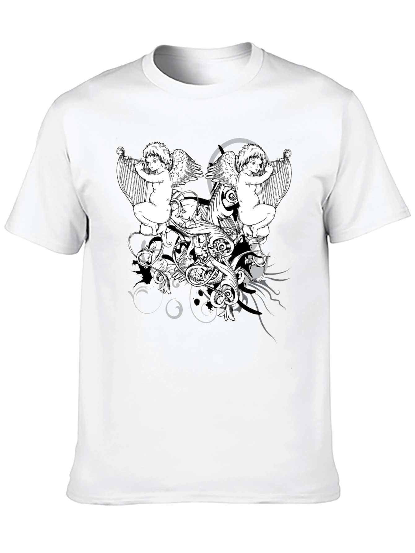 Angelic Harp Black T-Shirt