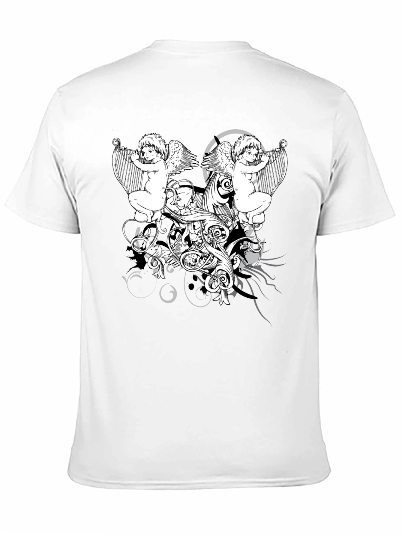 Angelic Harp Black T-Shirt