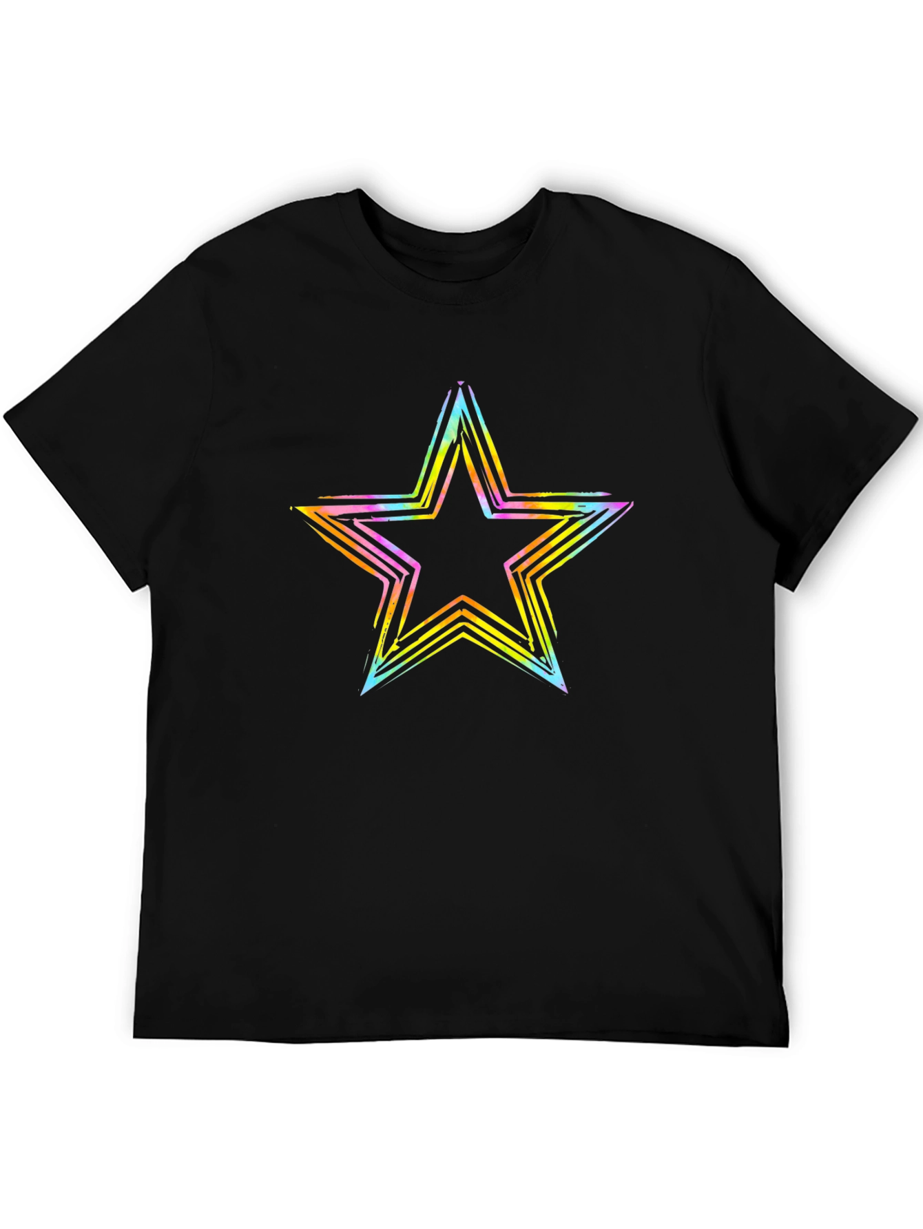 Neon Star Graphic T-Shirt - Casual Wear