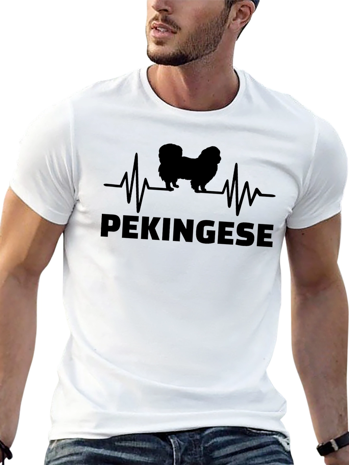 Pekingese Heartbeat T-Shirt Dog Lover Tee