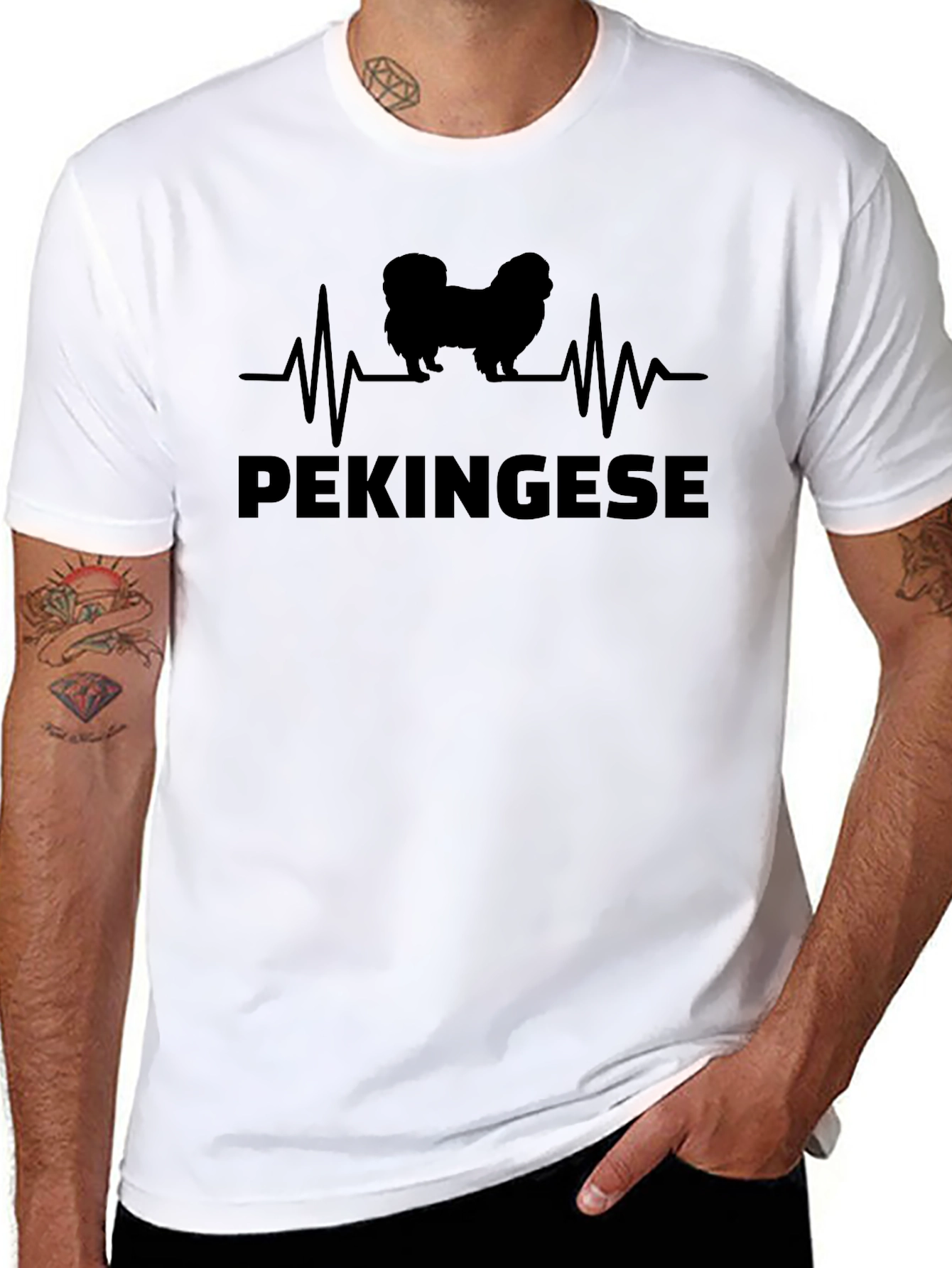 Pekingese Heartbeat T-Shirt Dog Lover Tee