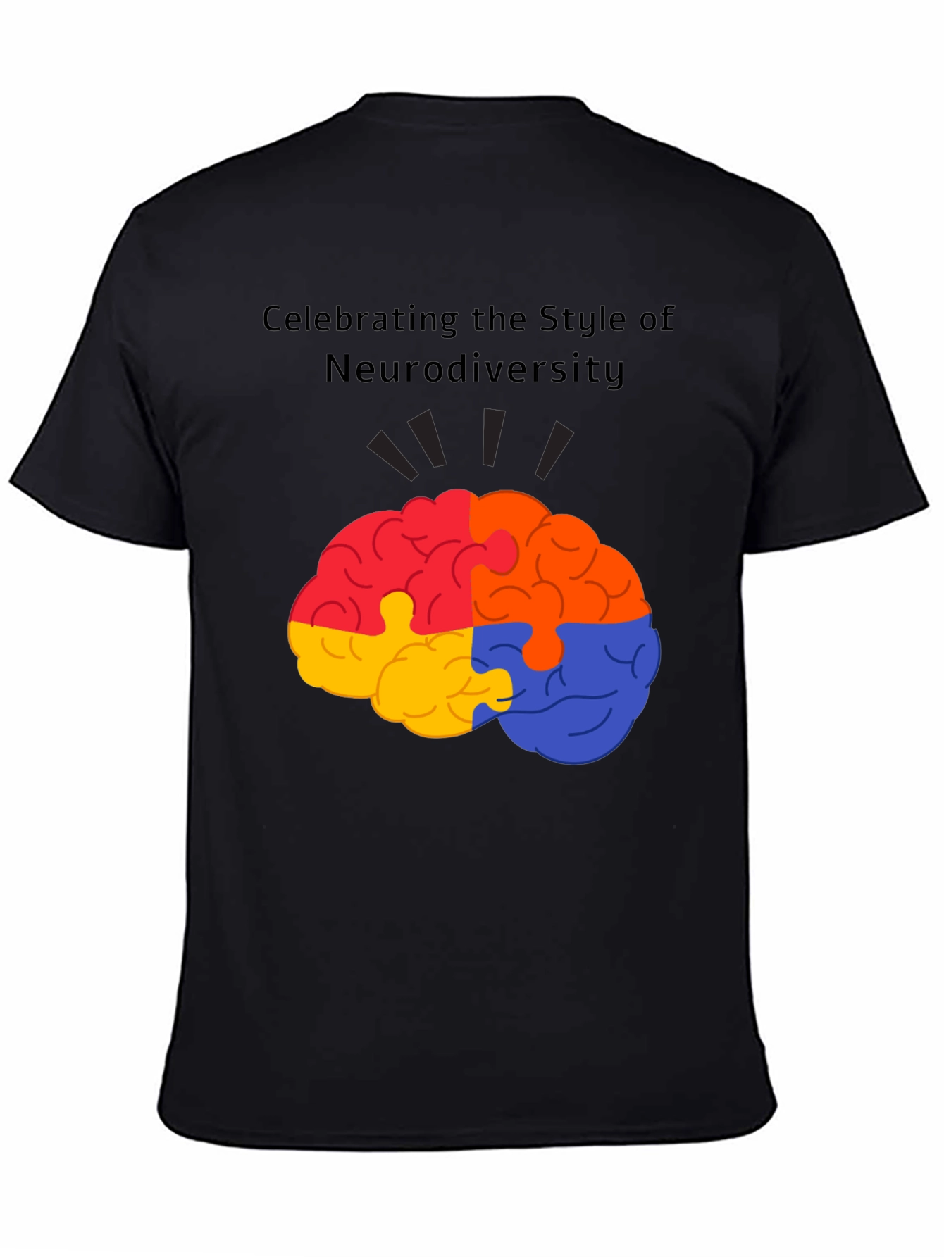 Neurodiversity Style T-Shirt - Brain Puzzle Design