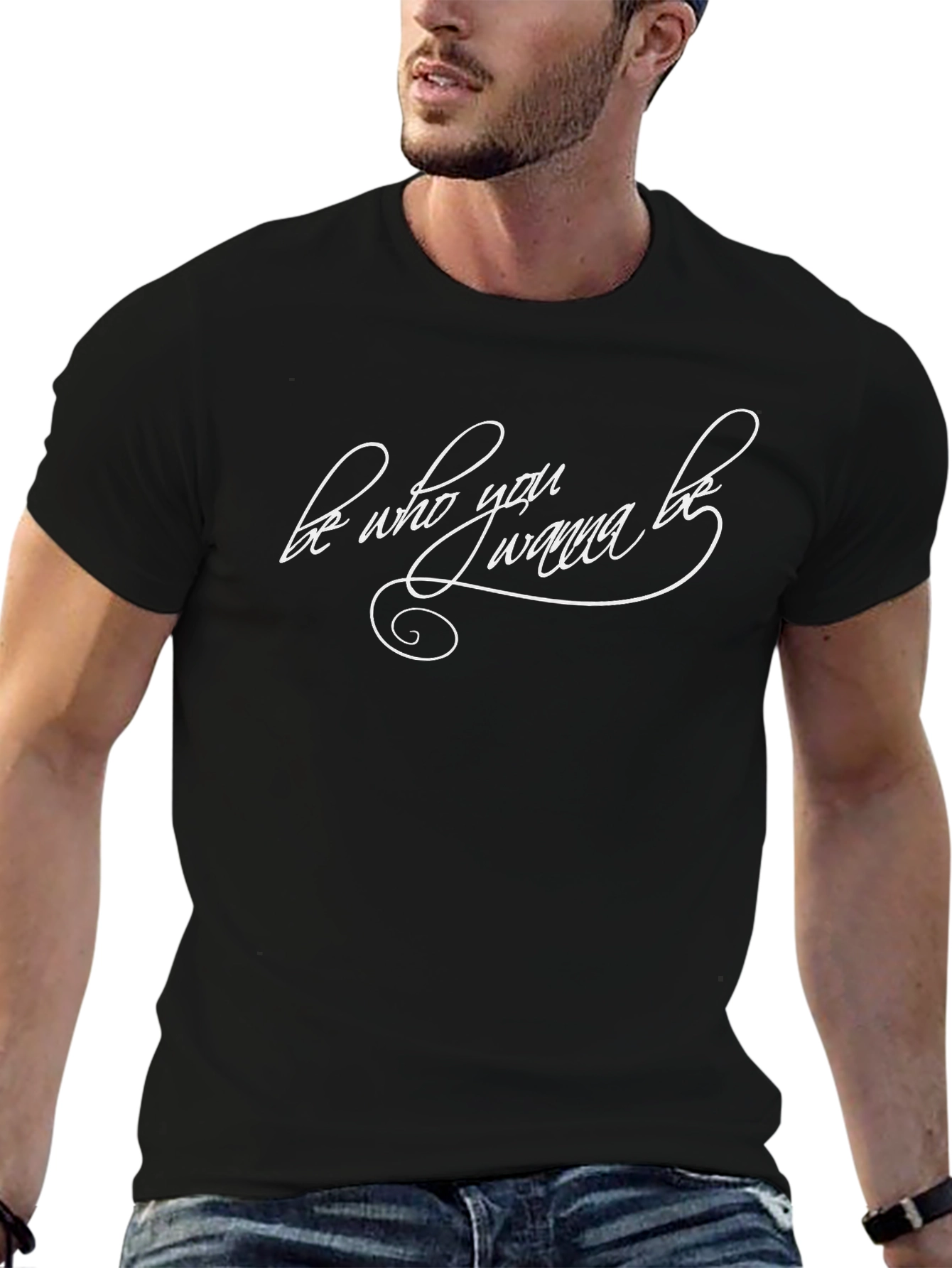 Be Who You Wanna Be Black Graphic Tee