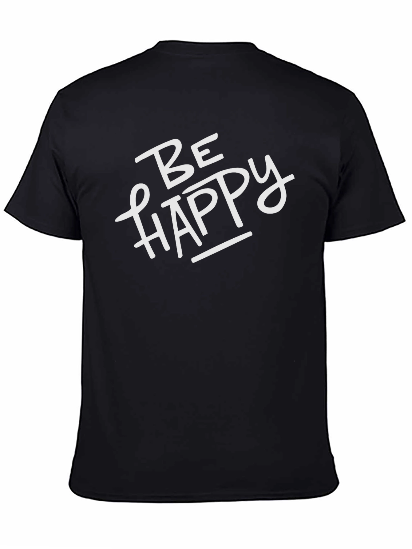 Be Happy Black Graphic Tee - Stylish Casual Wear