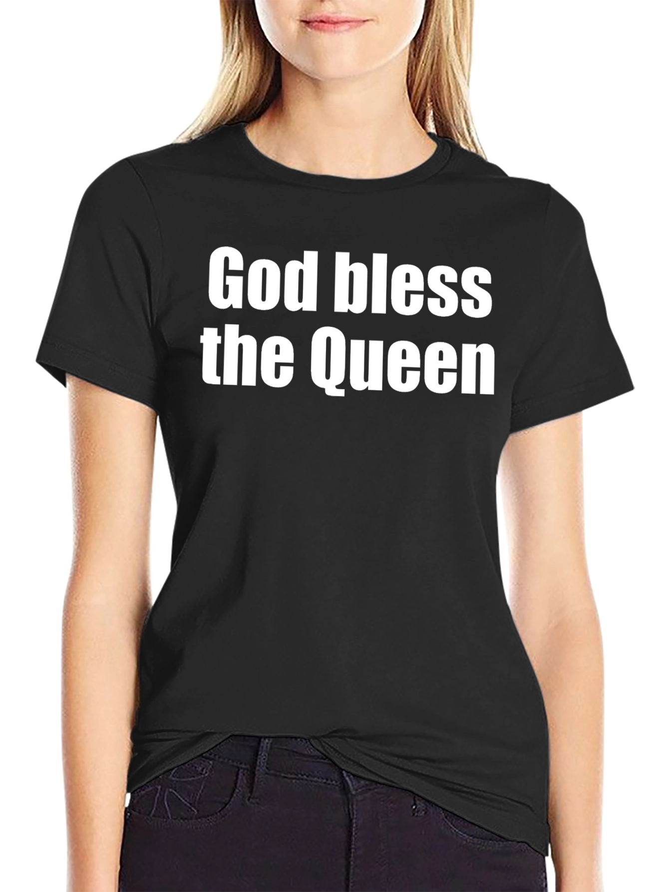 God Bless The Queen Graphic Tee - Black