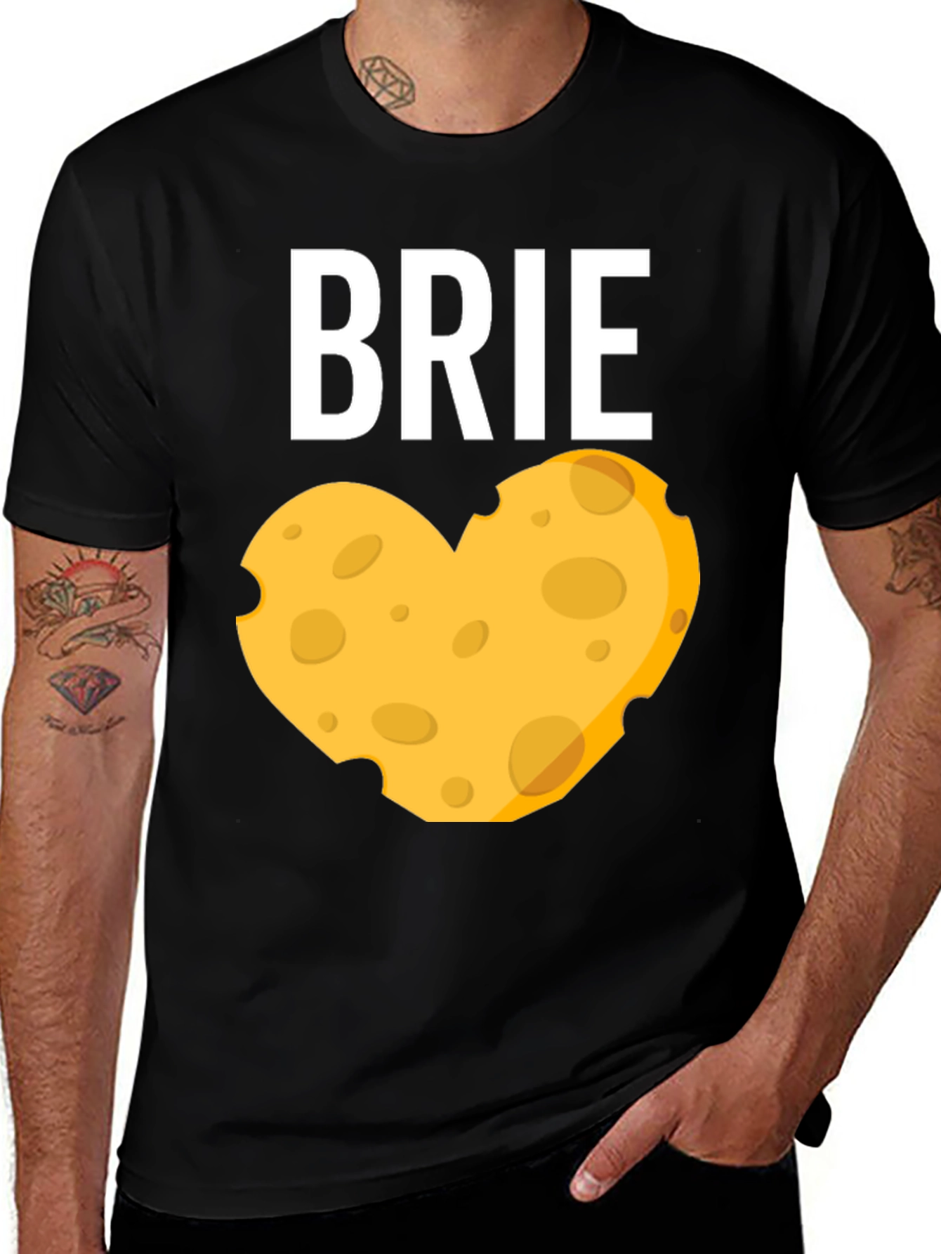 Brie Cheese Heart Graphic T-Shirt