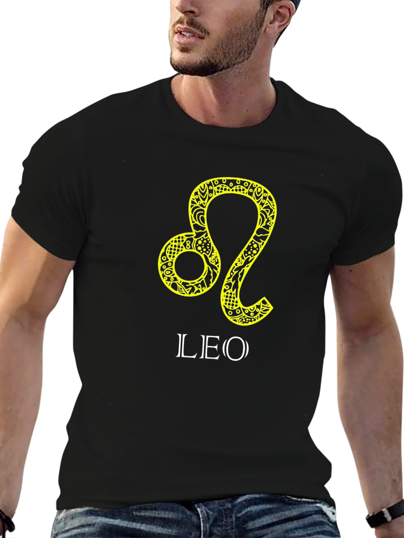 Leo Zodiac Sign T-Shirt - Black Graphic Tee