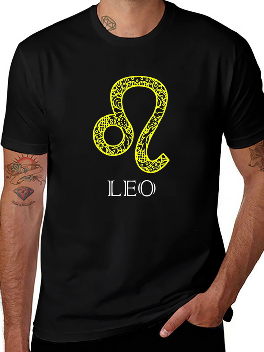 Leo Zodiac Sign T-Shirt - Black Graphic Tee