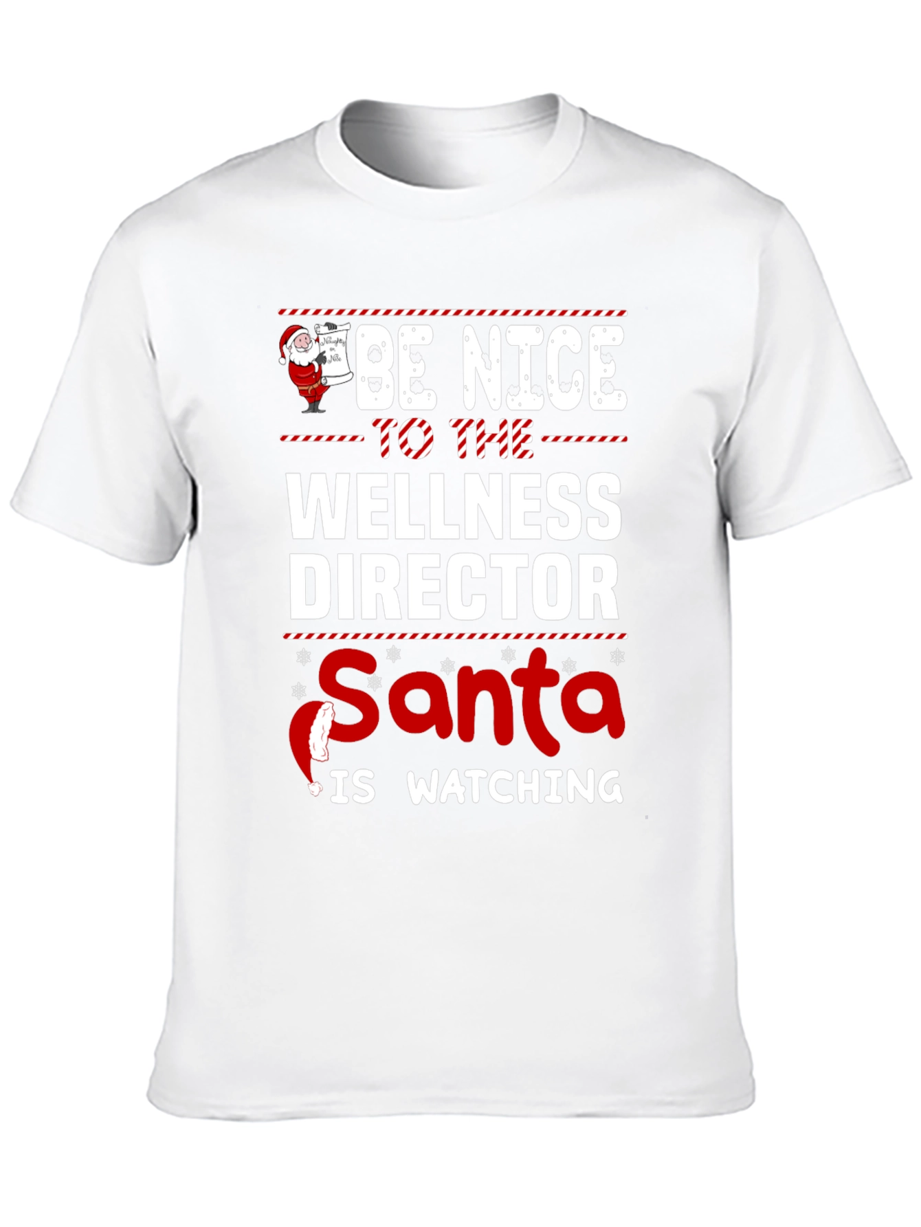 Wellness Director Santa Watching Graphic T-Shirt