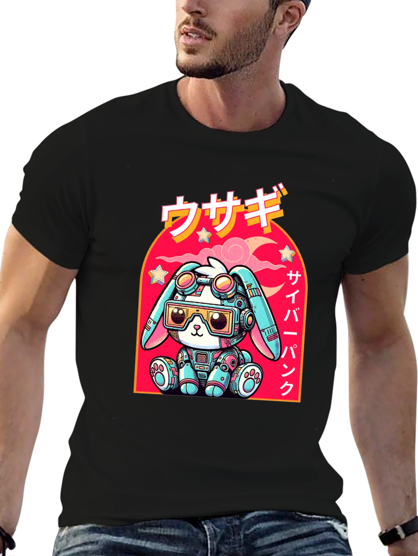Cyberpunk Rabbit Graphic T-Shirt