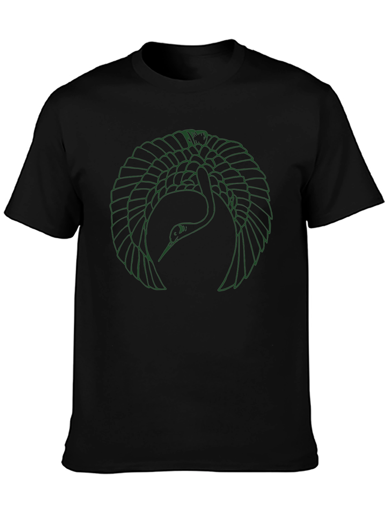 Crane Graphic Tee - Modern Bird Design