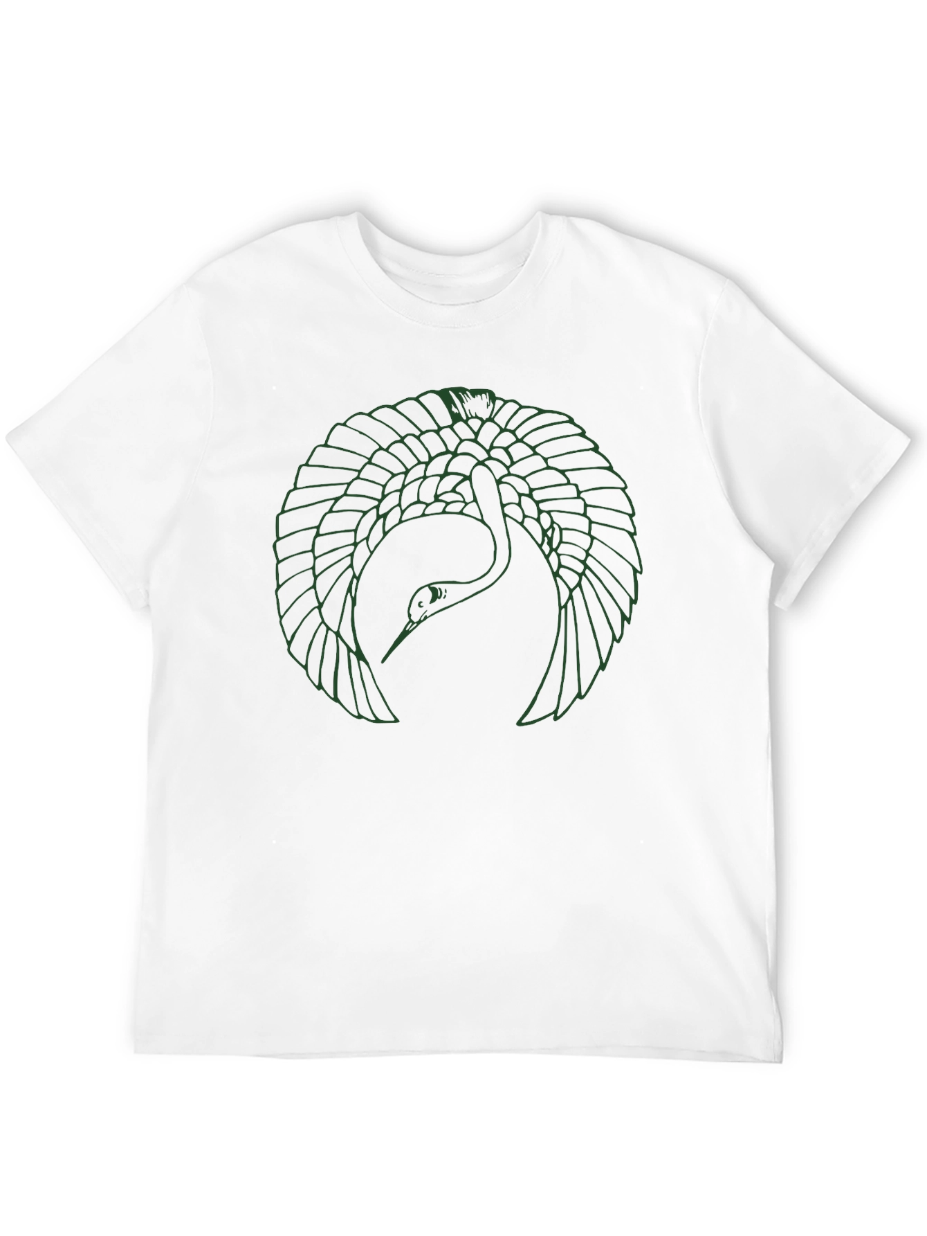 Crane Graphic Tee - Modern Bird Design