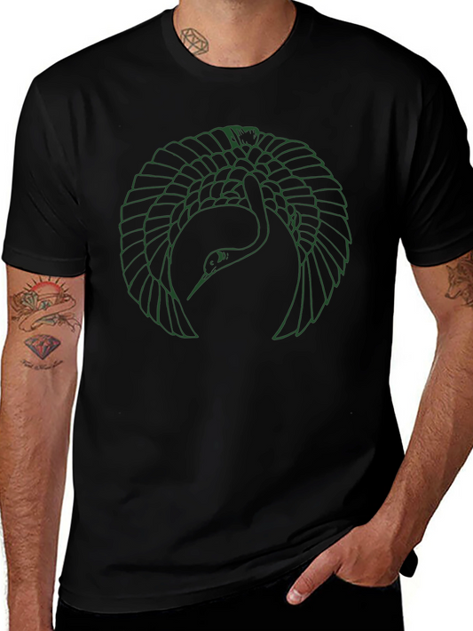 Crane Graphic Tee - Modern Bird Design