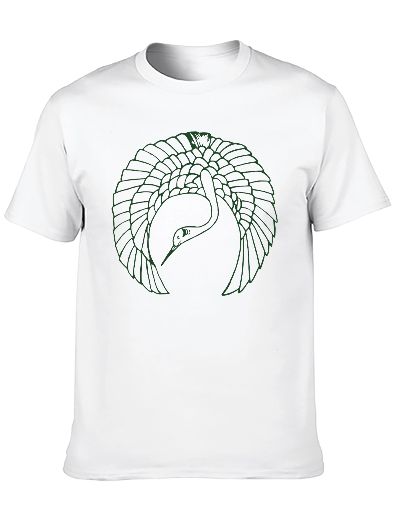 Crane Graphic Tee - Modern Bird Design