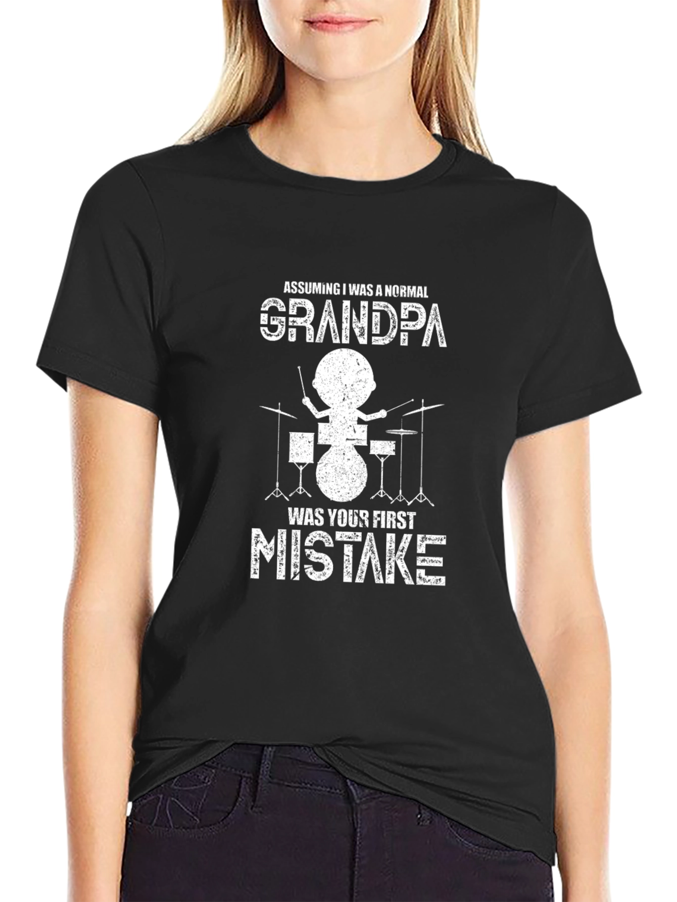 Funny Grandpa Drummer T-Shirt - First Mistake