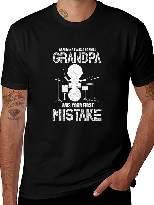 Funny Grandpa Drummer T-Shirt - First Mistake