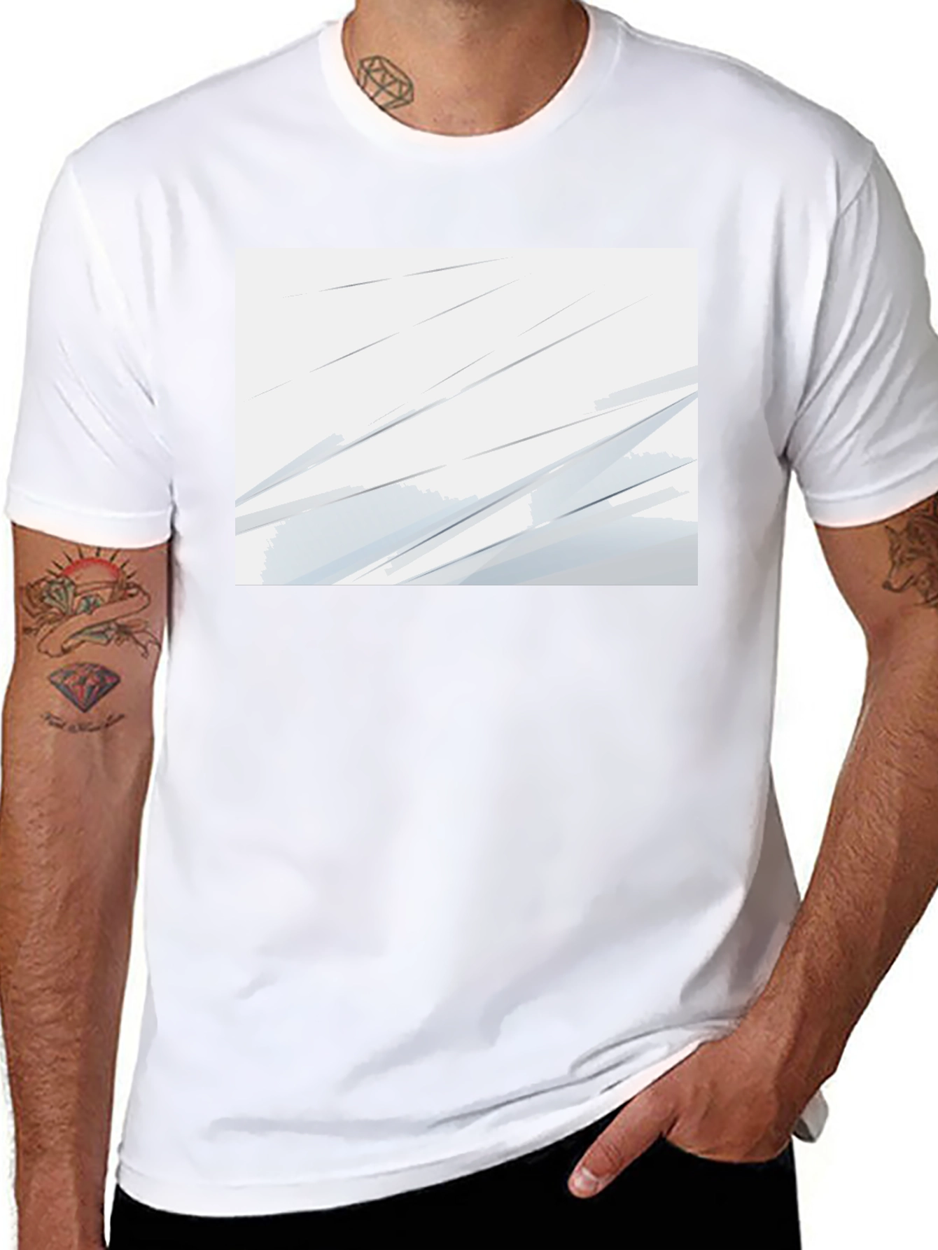 Modern Abstract Pattern Black T-Shirt