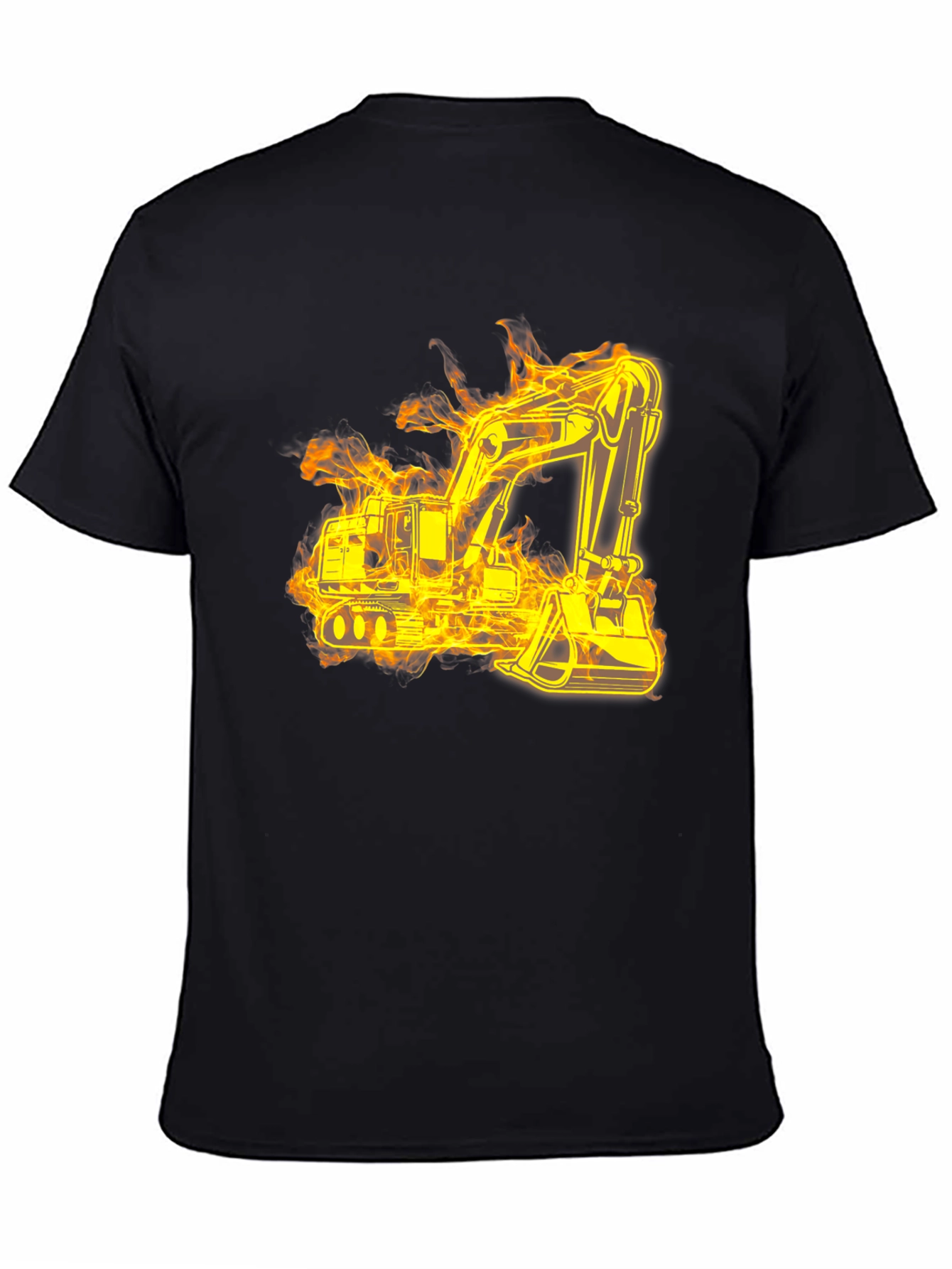 Fiery Excavator Black T-Shirt